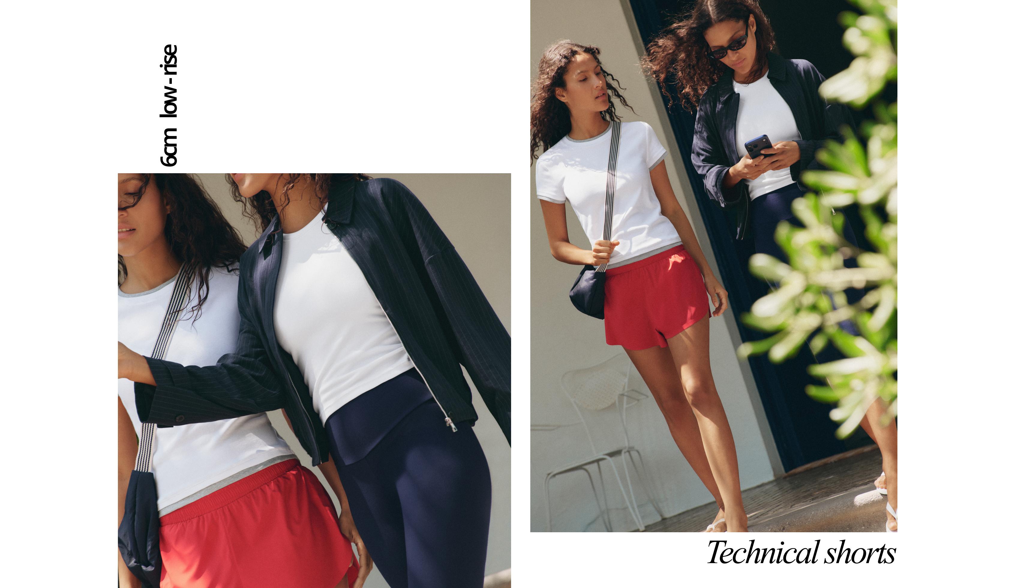 6cm low-rise technical shorts — STRONG RED