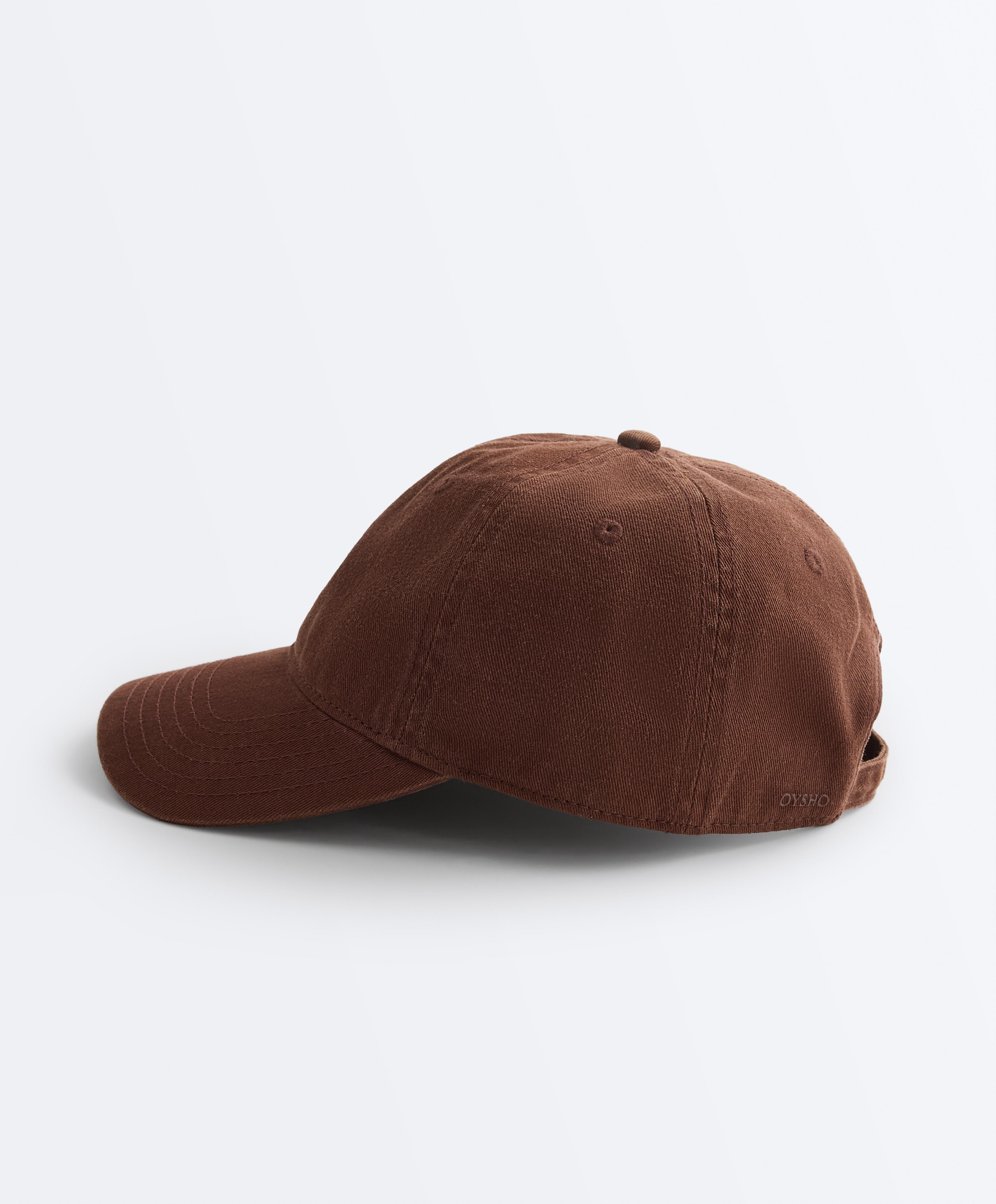 Washed-effect 100% cotton cap — BROWN