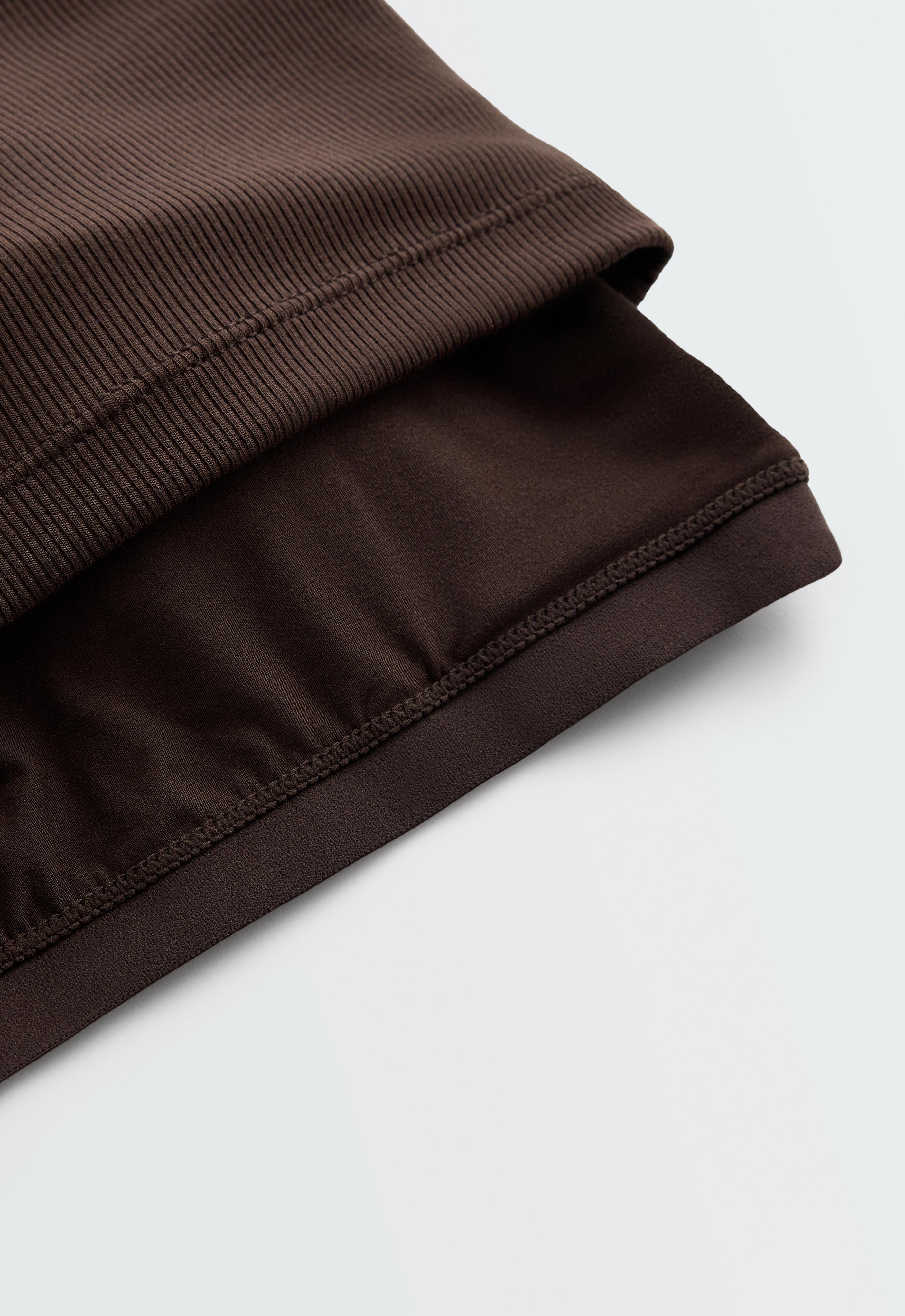 Rib modal blend long tank top — DARK BROWN