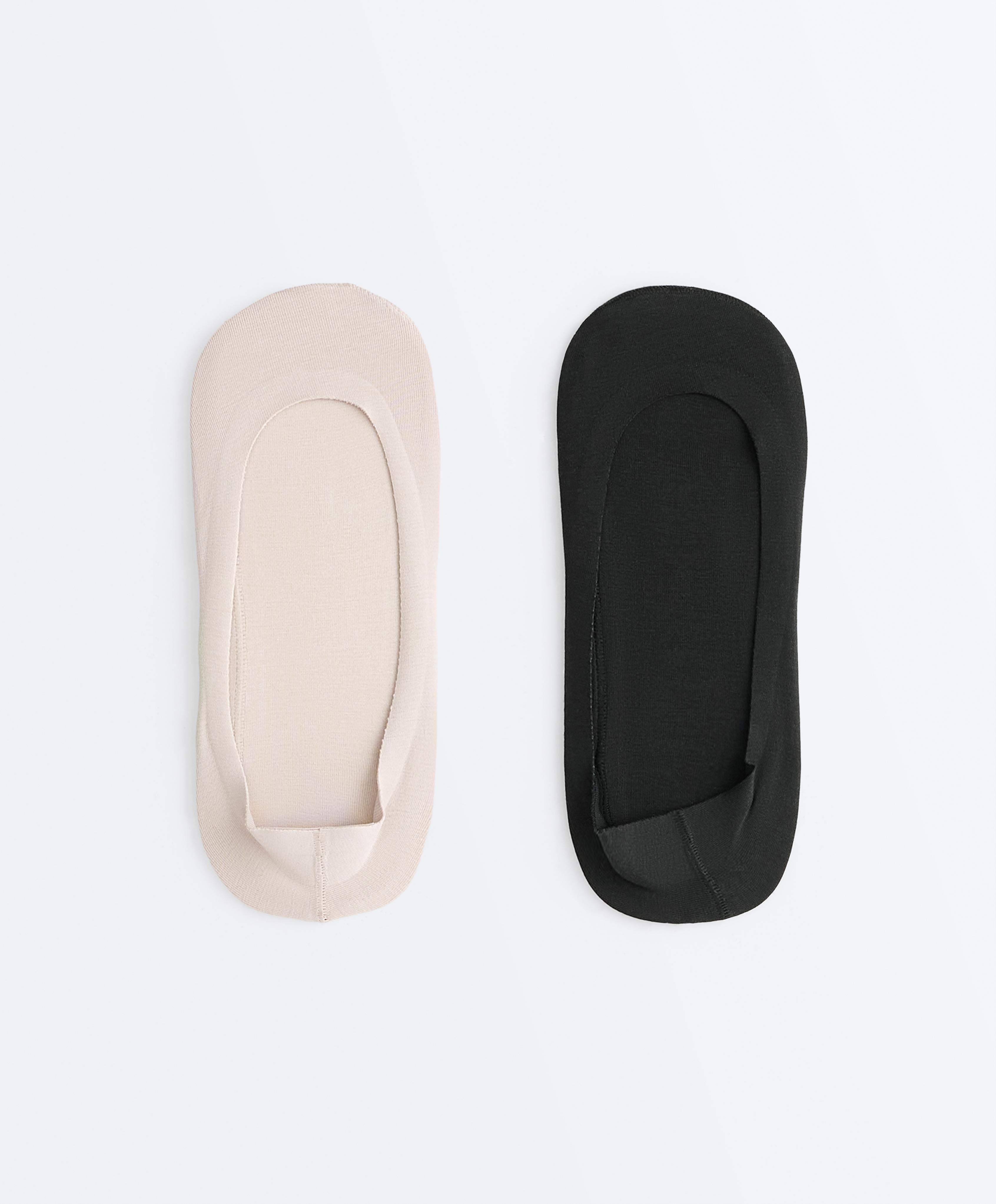 2 paires de socquettes invisibles en coton low cut 2 paires de socquettes invisibles en coton low cut