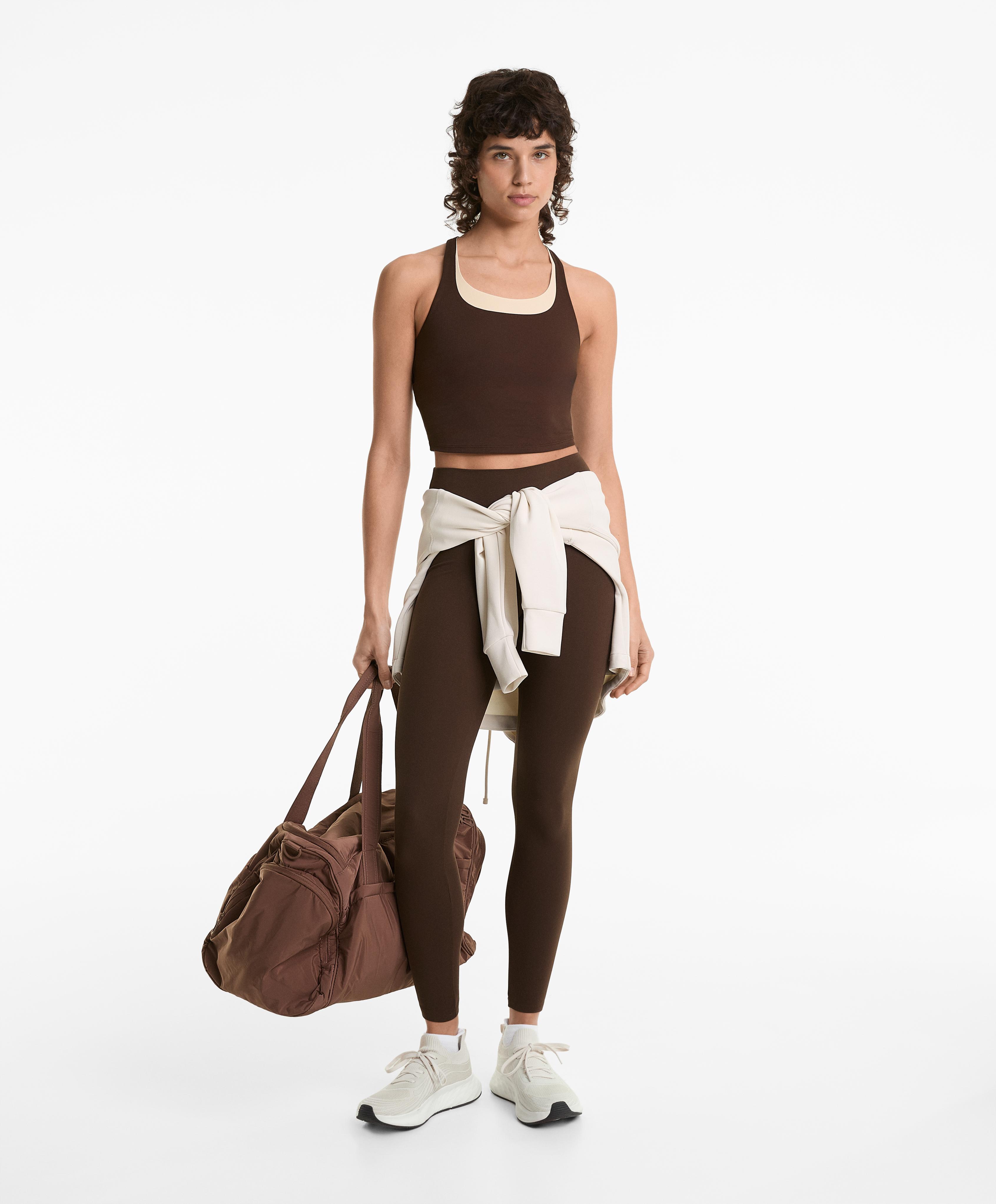 Comfortlux high-waisted ankle-length leggings — DARK BROWN