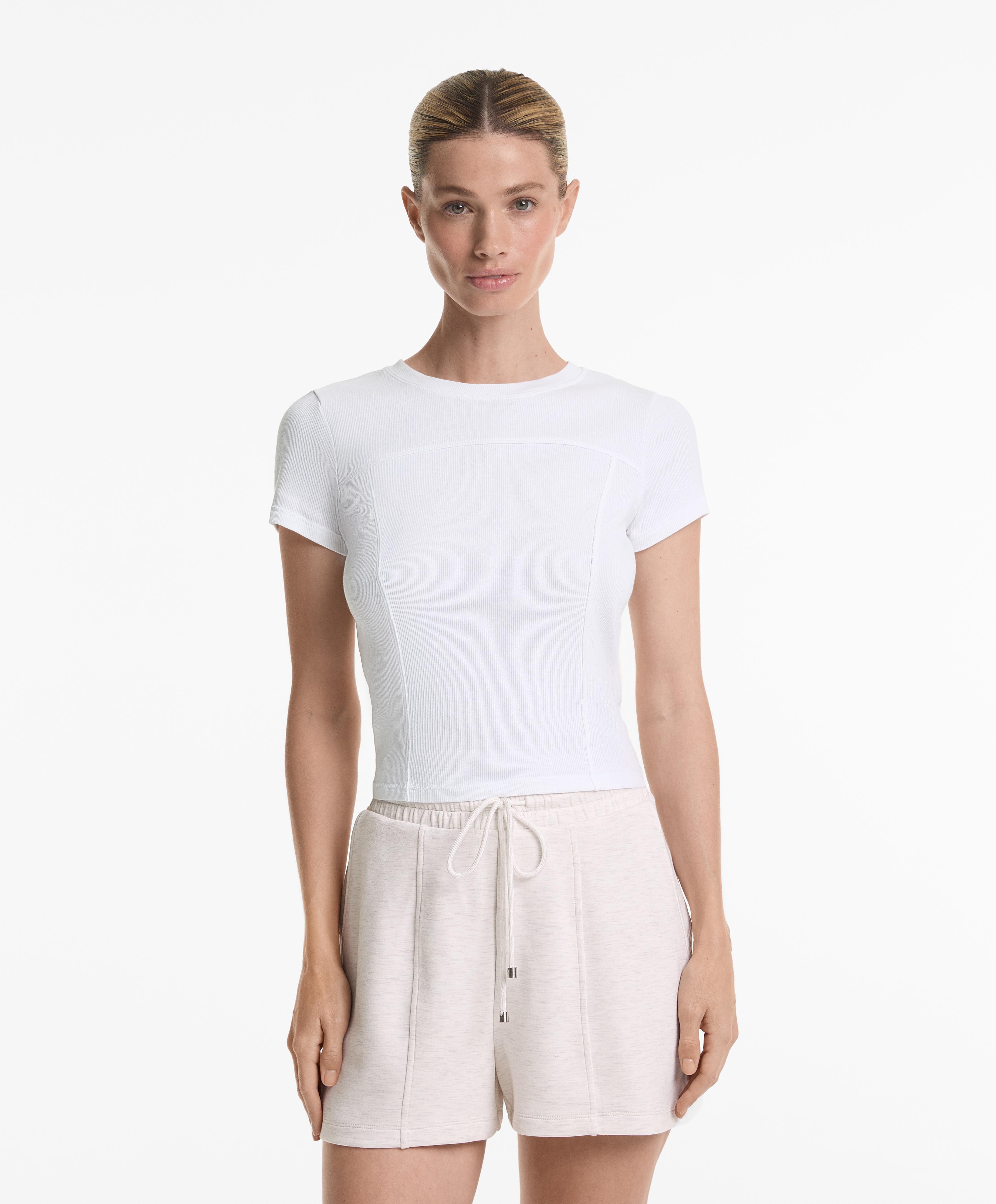 T-shirt à manches courtes rib en coton et modal T-shirt à manches courtes rib en coton et modal