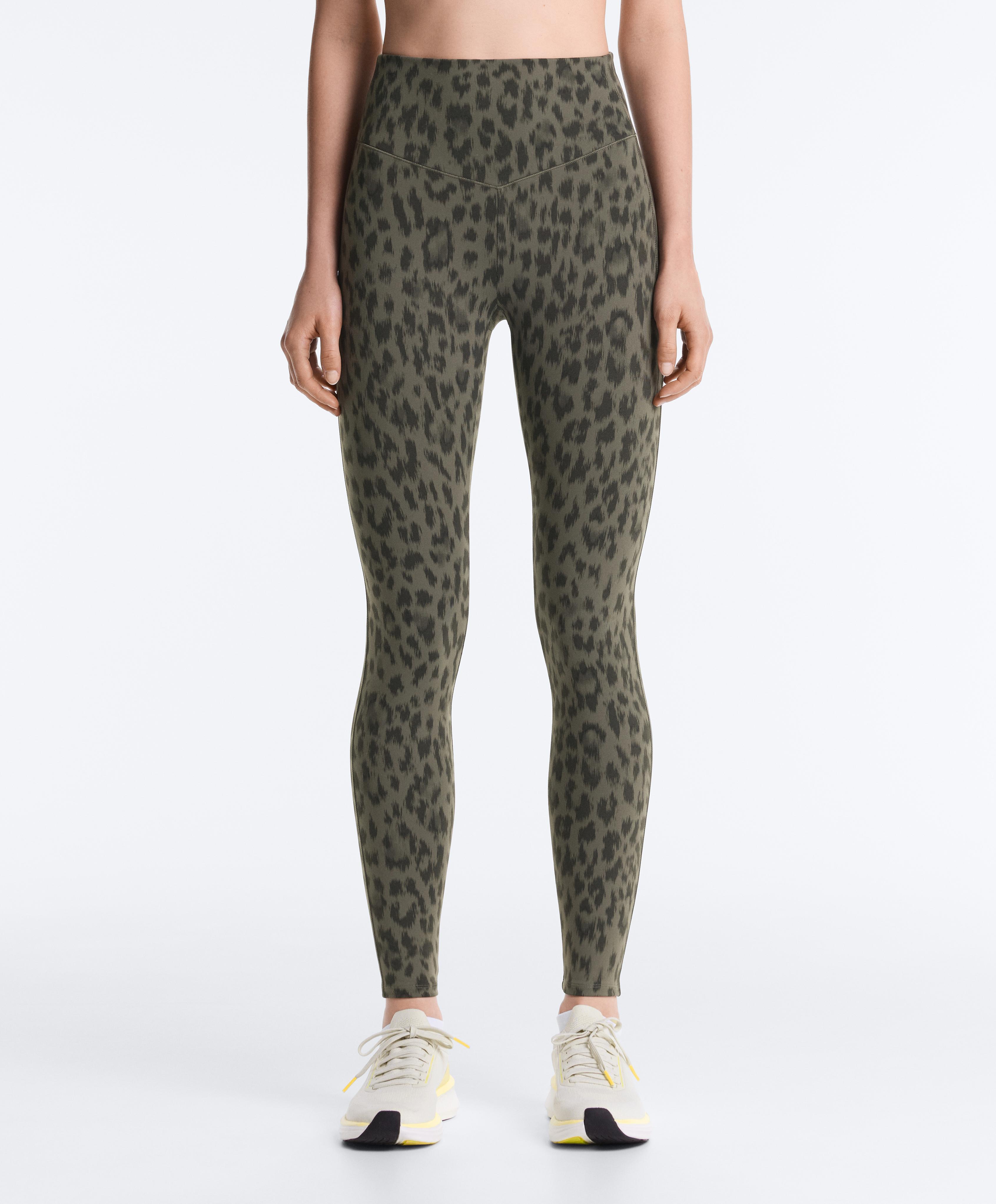 Evermove leopard print high-rise ankle-length leggings