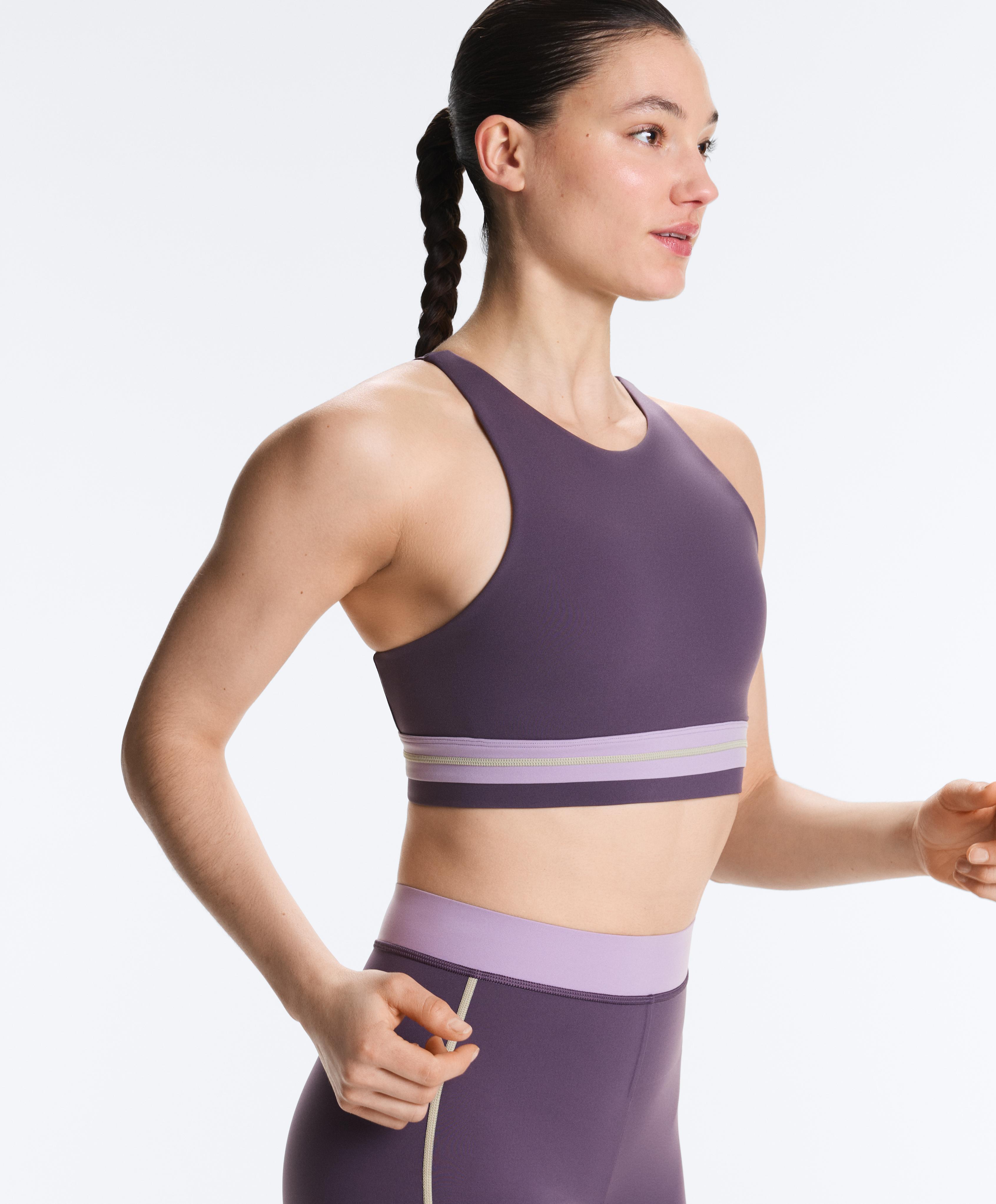 Compressive halterneck tank top — WASHED PURPLE
