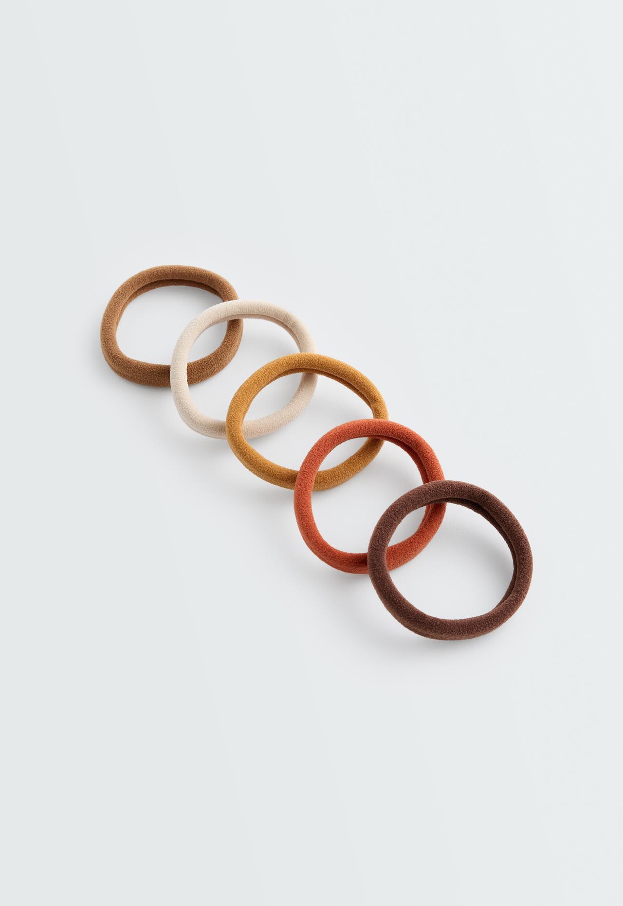 5 smooth hair ties — TOFFEE