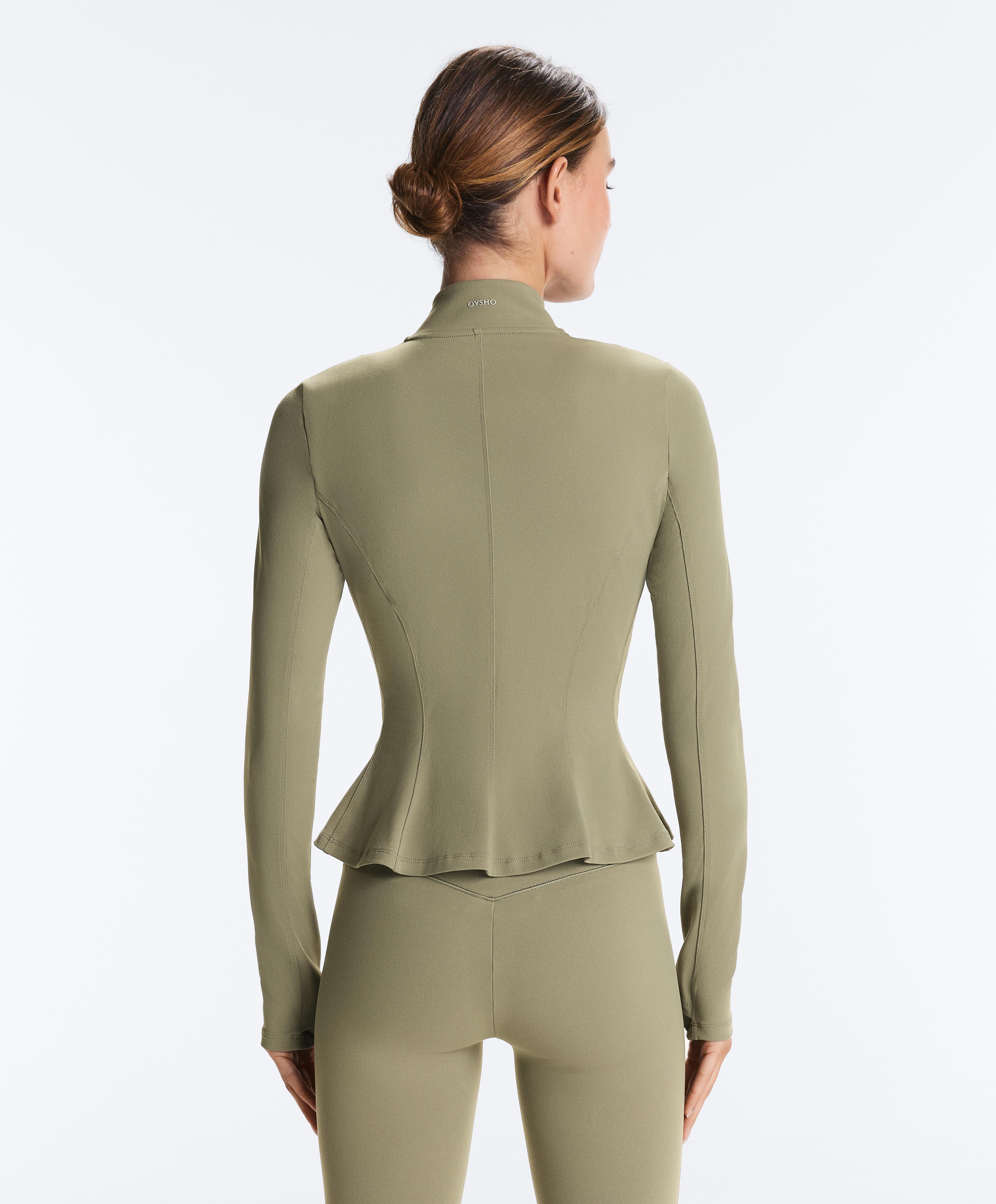 Evermove peplum technical jacket — WASHED KHAKI