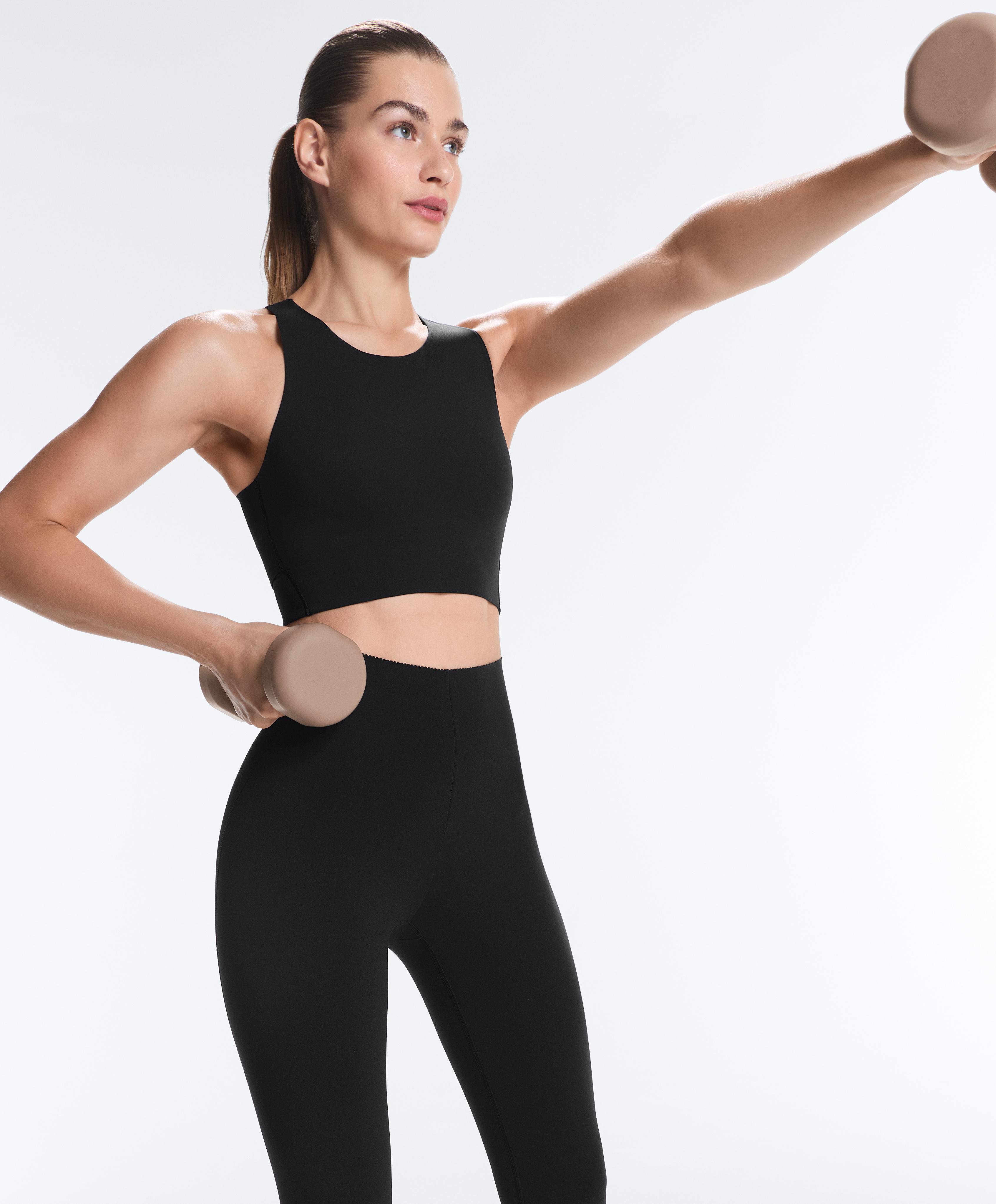 Light Touch crossover back tank top — BLACK