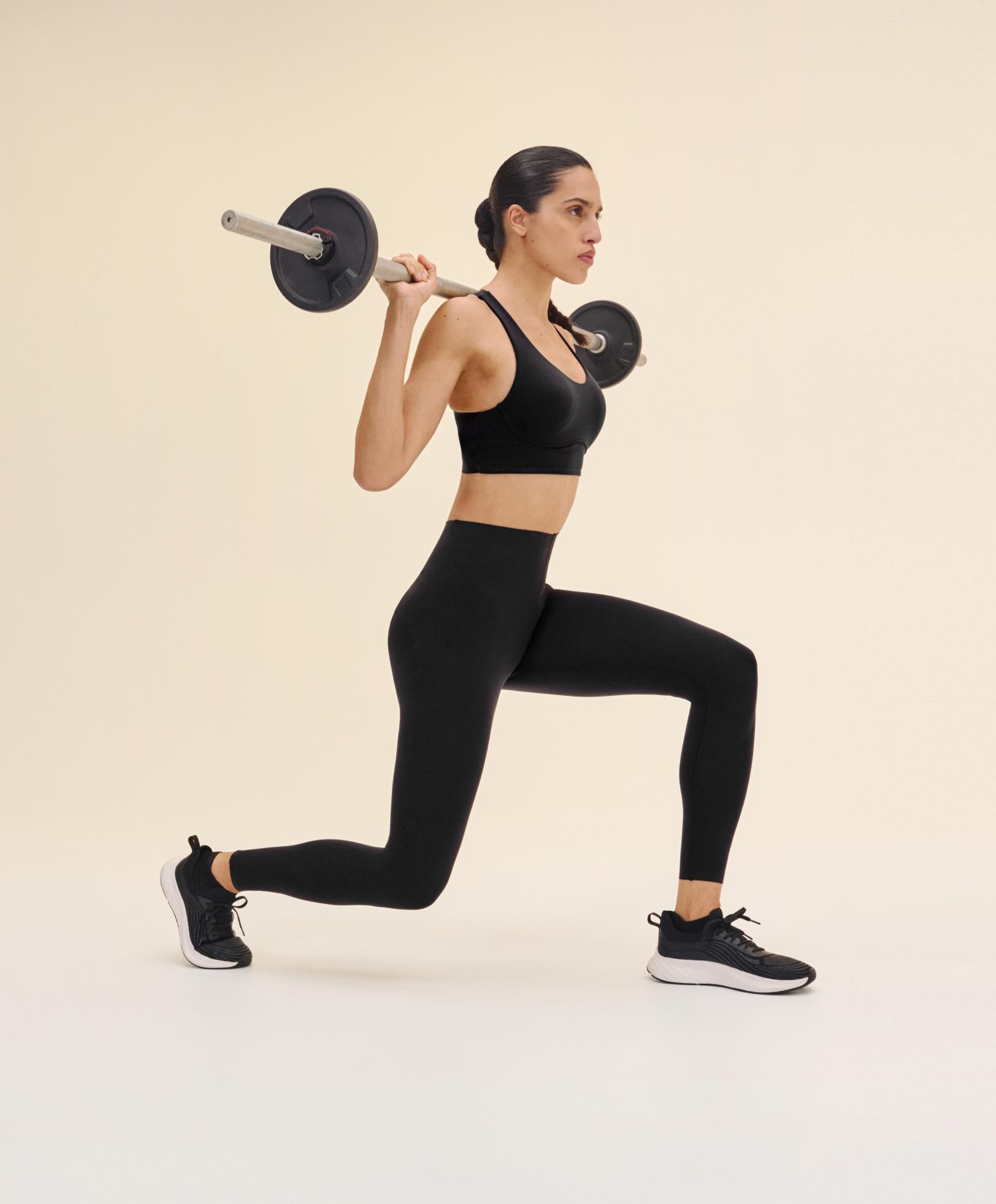 Compressive core control ankle-length leggings