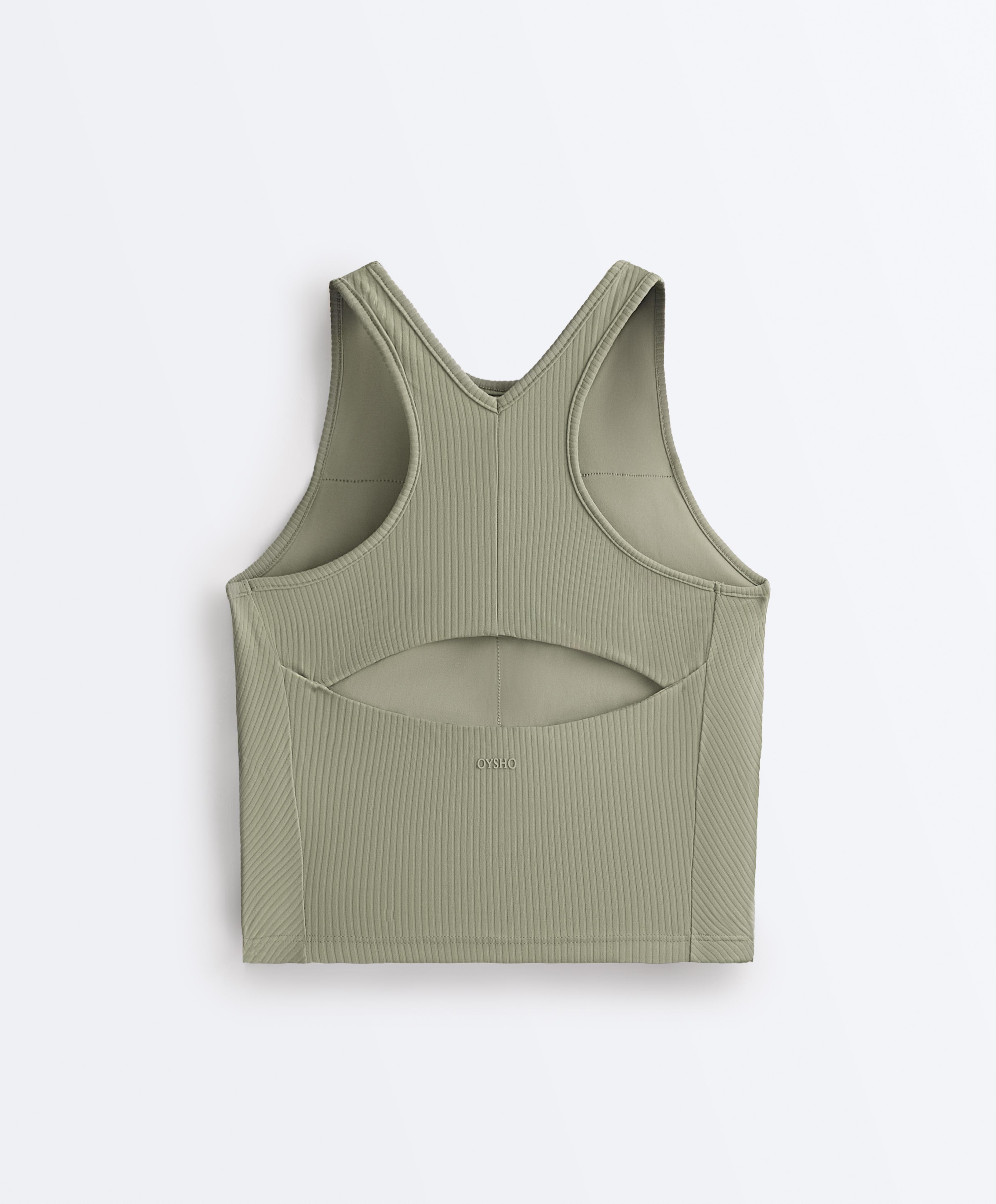 Rib Comfortlux halter tank top — PALE GREEN
