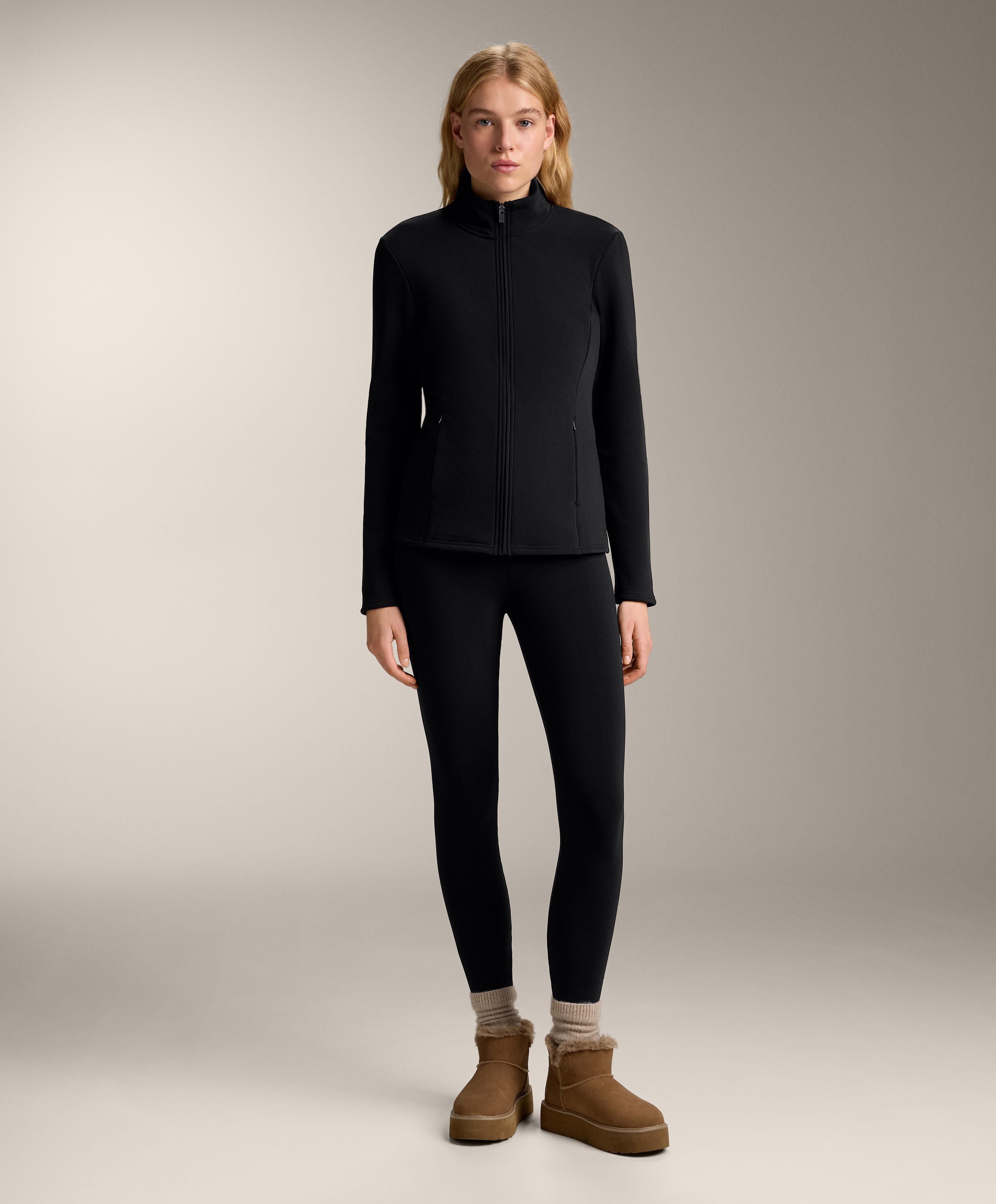 Super-extra-warm seamless 70cm high-rise ankle-length leggings — BLACK