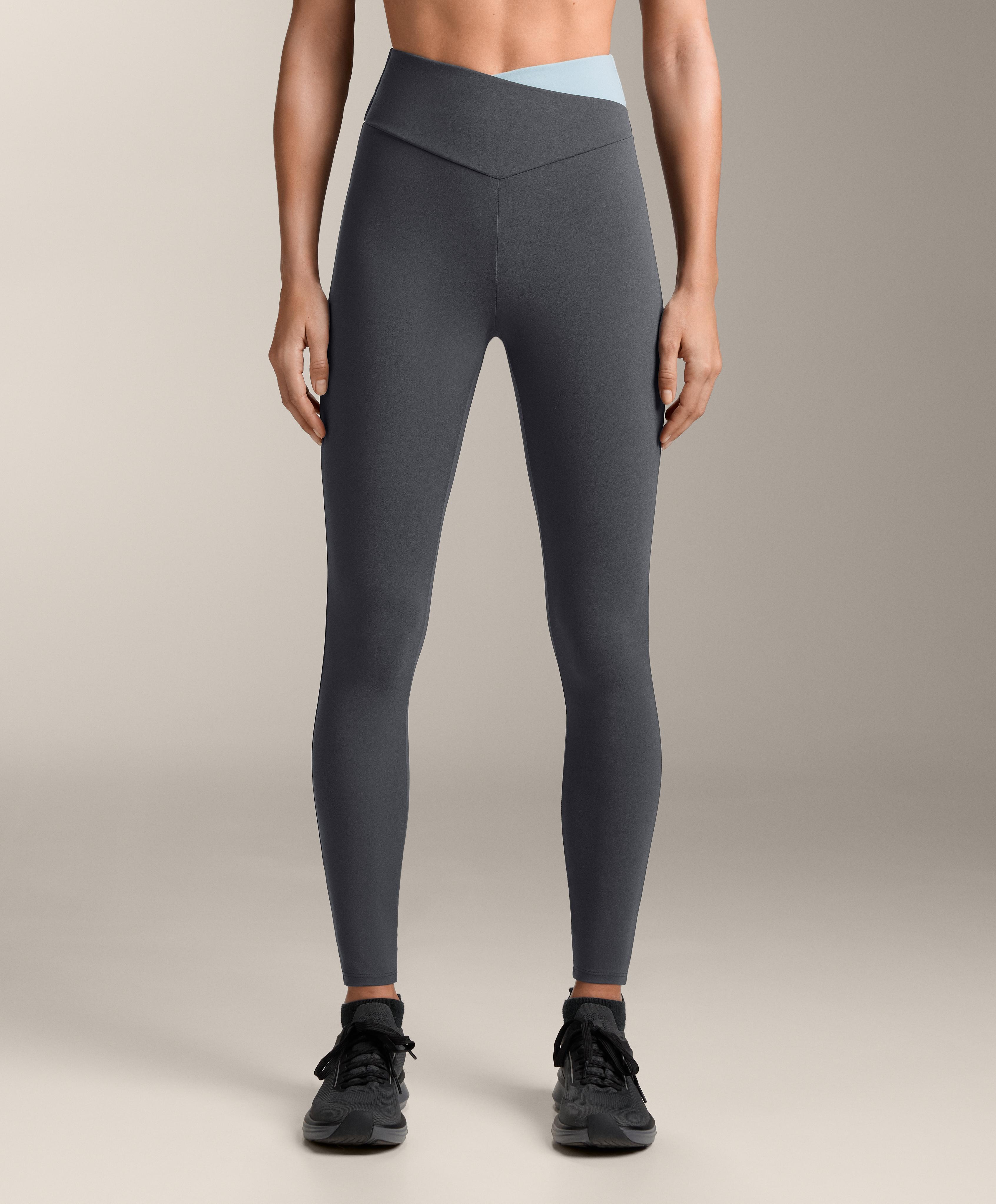 Comfortlux V-waist contrast ankle-length leggings