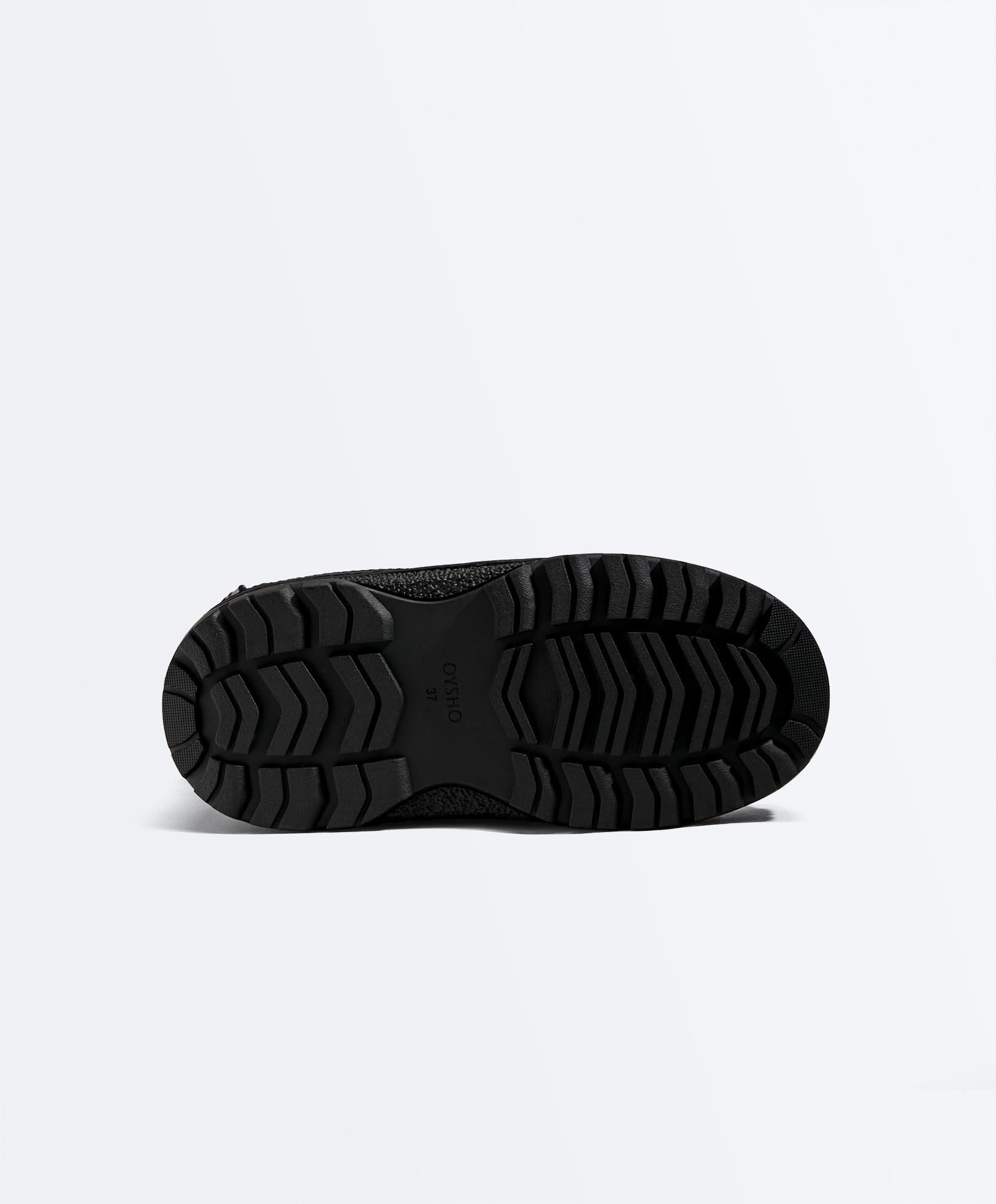 Lace-up nylon après-ski boots — BLACK