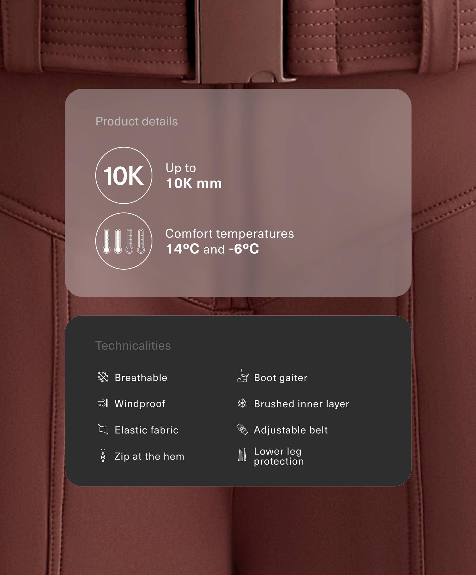 Calças elásticas flare high rise SKI resistentes à água Calças elásticas flare high rise SKI resistentes à água