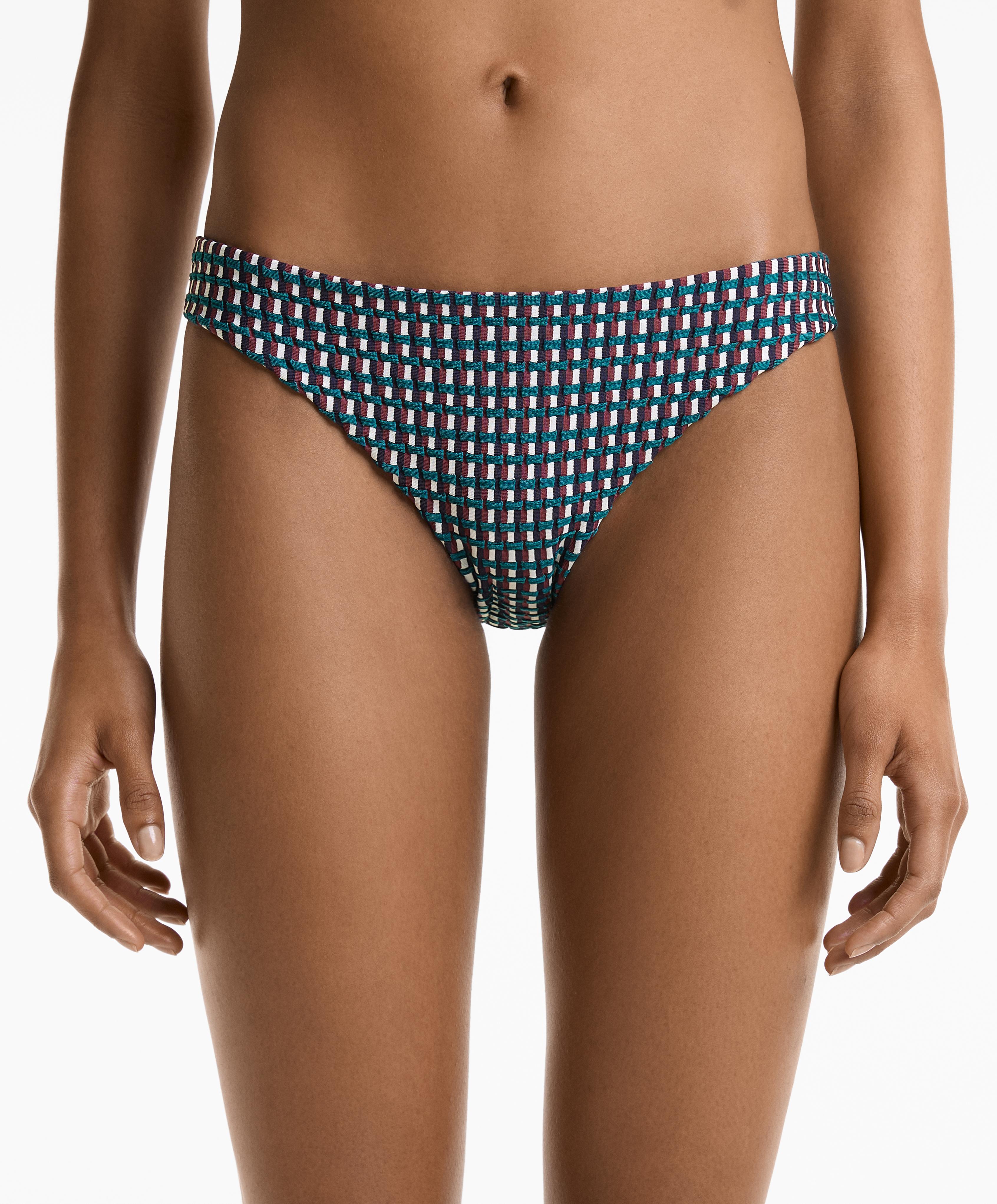 Three-colour jacquard classic bikini briefs