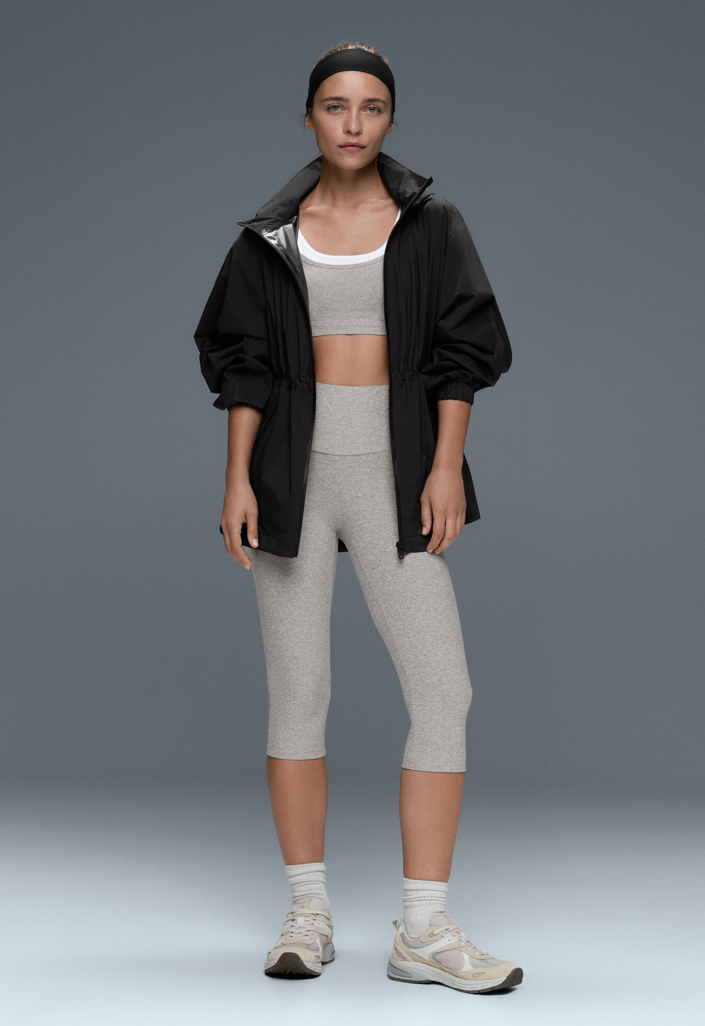 Comfortlux 40cm high-rise marl knee-length leggings — GREY MELANGE
