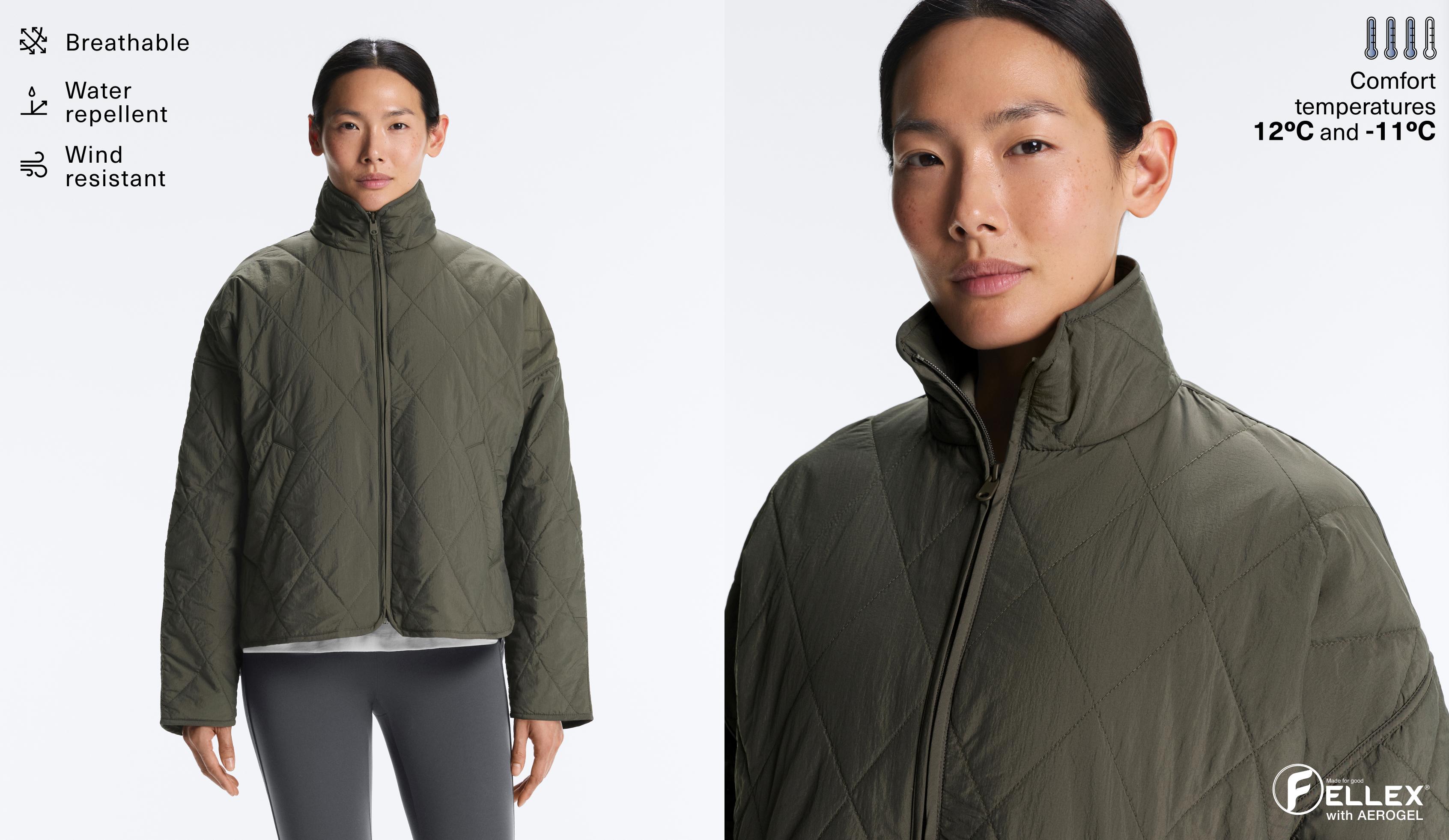Water-repellent FELLEX® AEROGEL padded jacket — GREEN