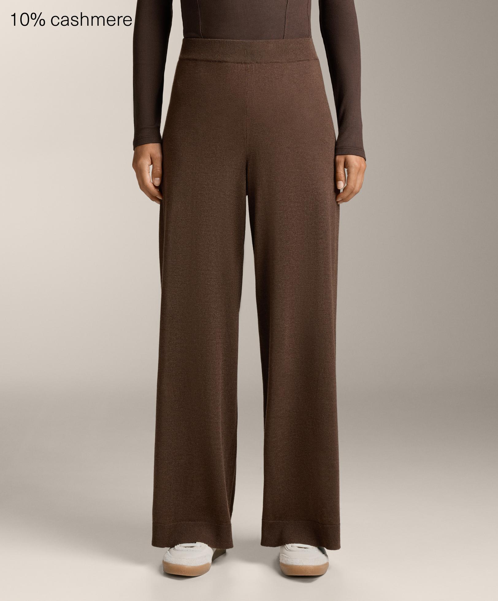 Pantalon droit maille 10 % cachemire