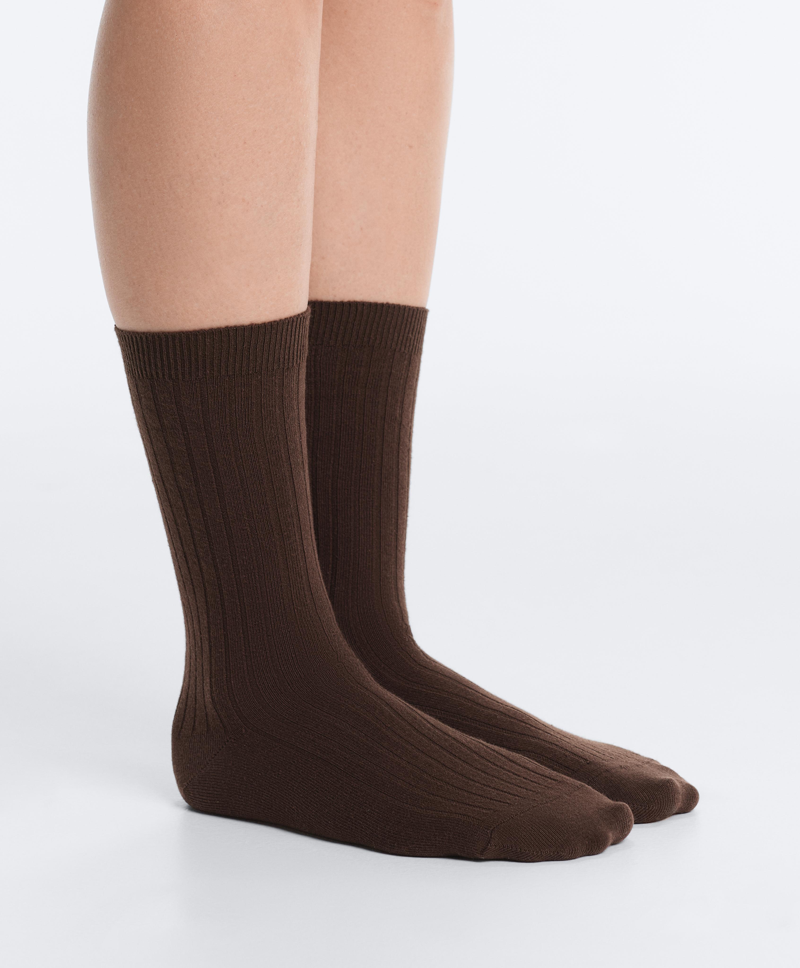 3 pairs of cotton blend classic socks — TAN MELANGE