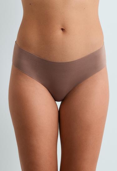 3 invisible cotton blend Brazilian briefs — PALE PINK 2