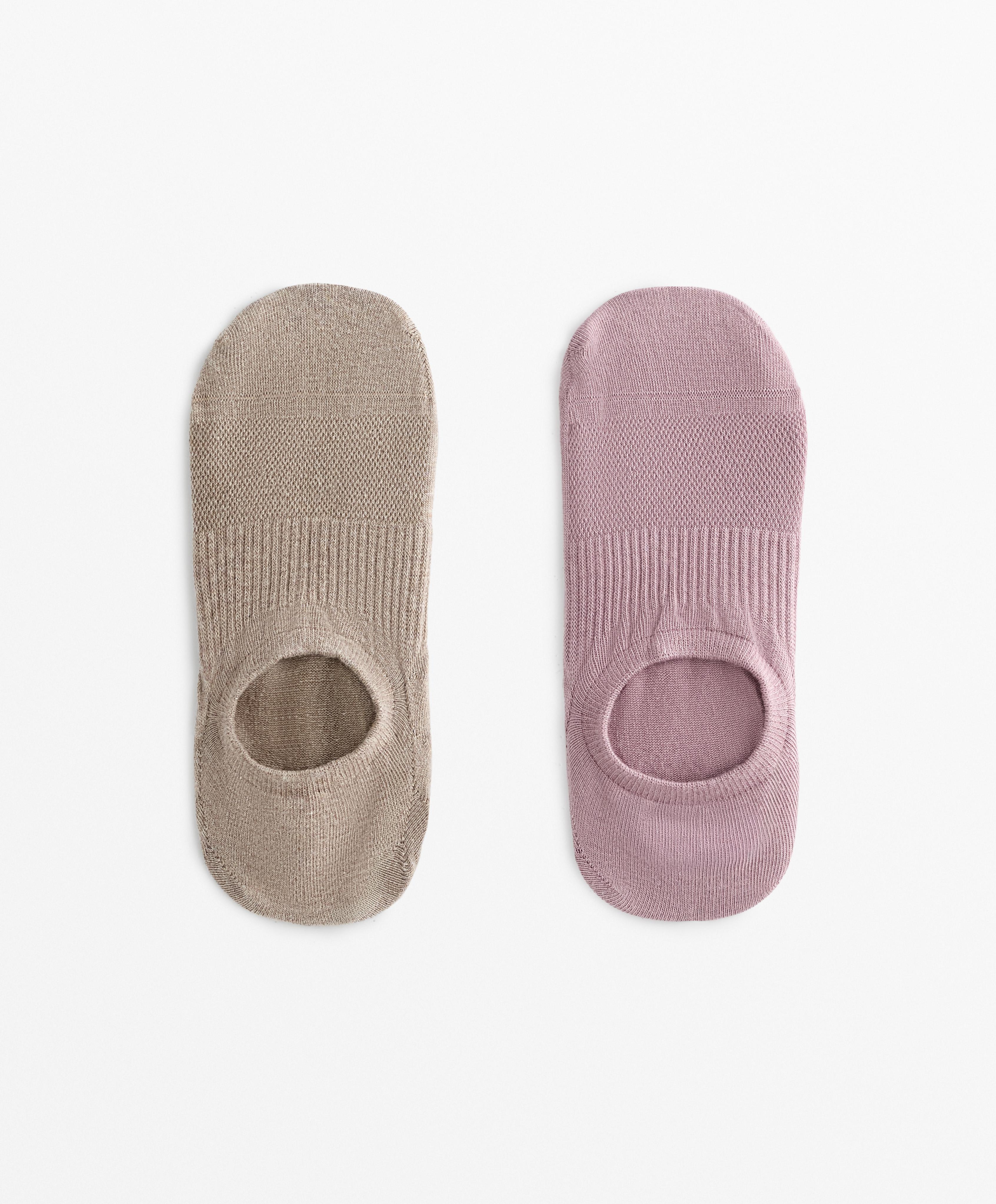 2 paires de chaussettes de yoga et pilates en mélange de coton