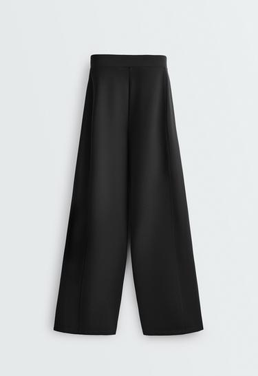 Neoprene-effect high rise cocoon trousers — BLACK 5