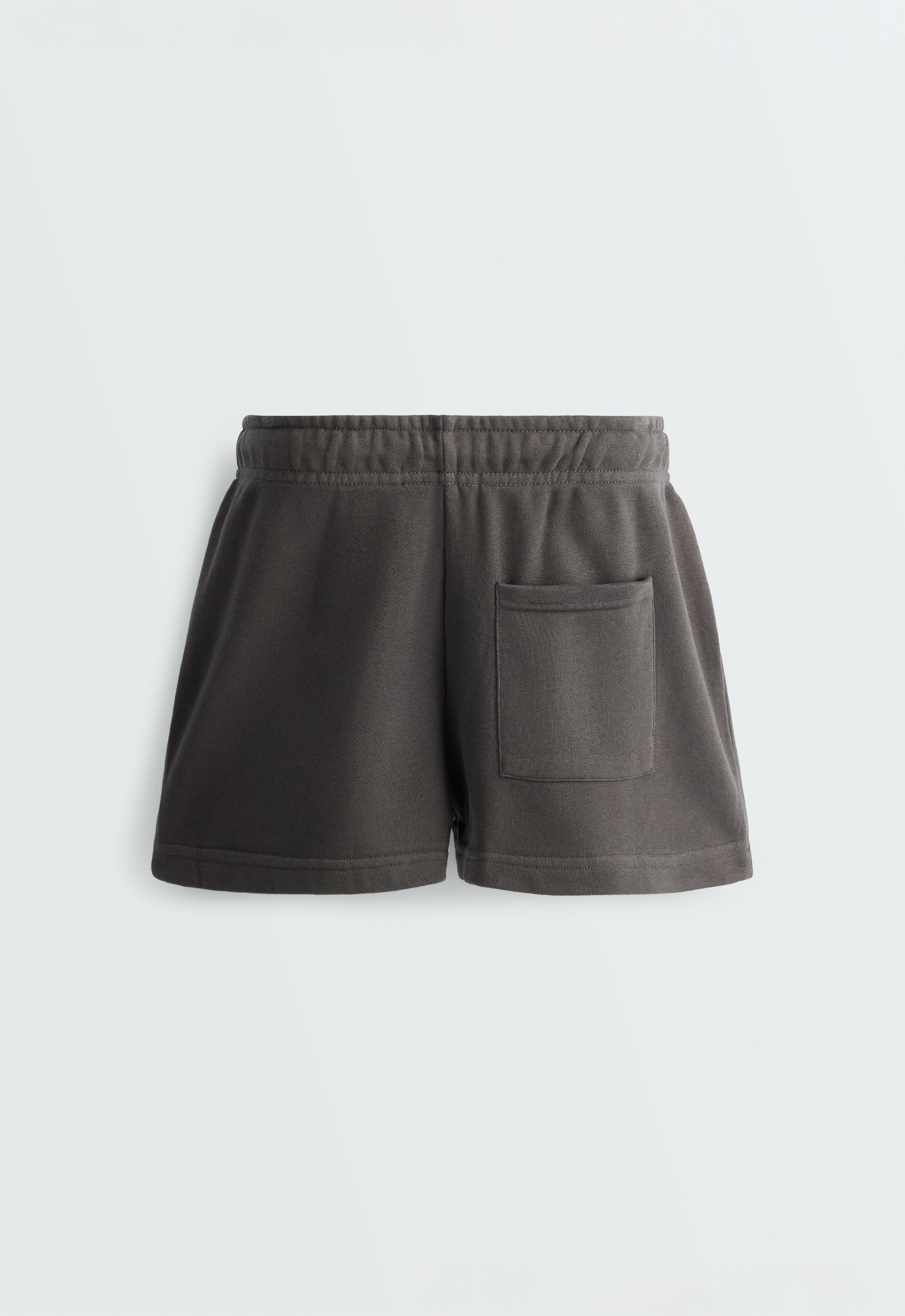 Cotton blend fleece shorts — ANTHRACITE