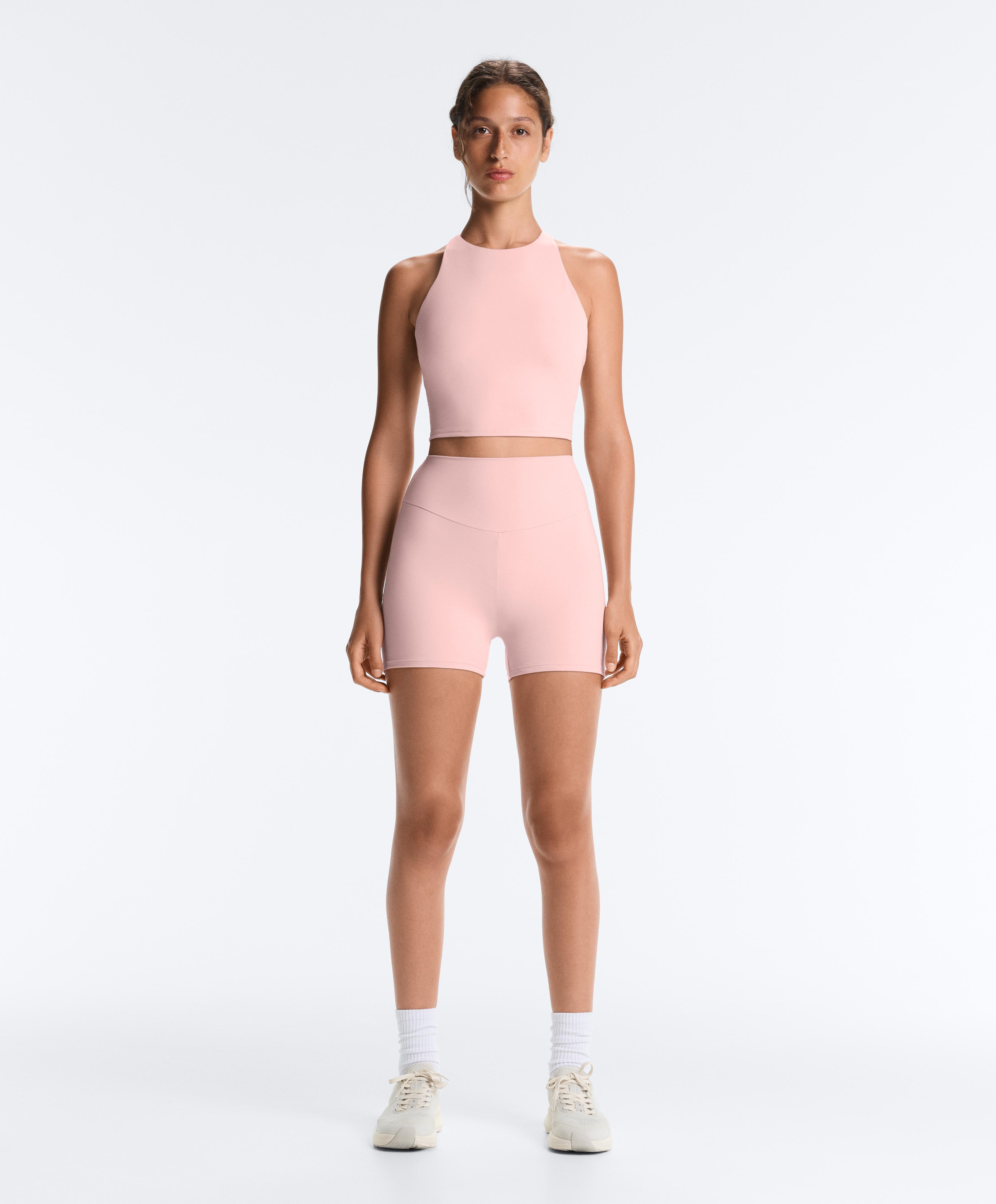Comfortlux high-waisted 10cm hot pants — CLOUD PINK