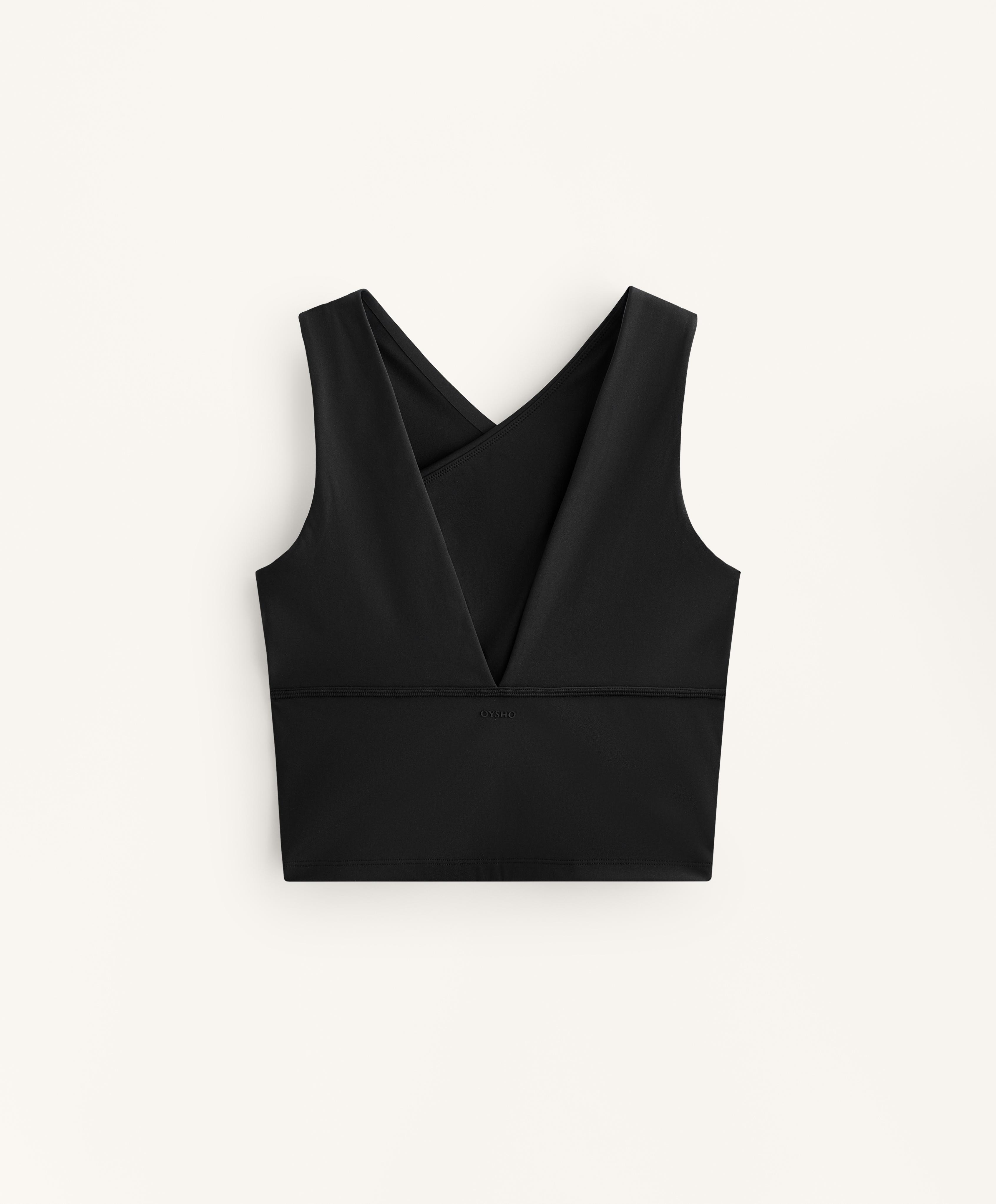 Compressive crossover tank top