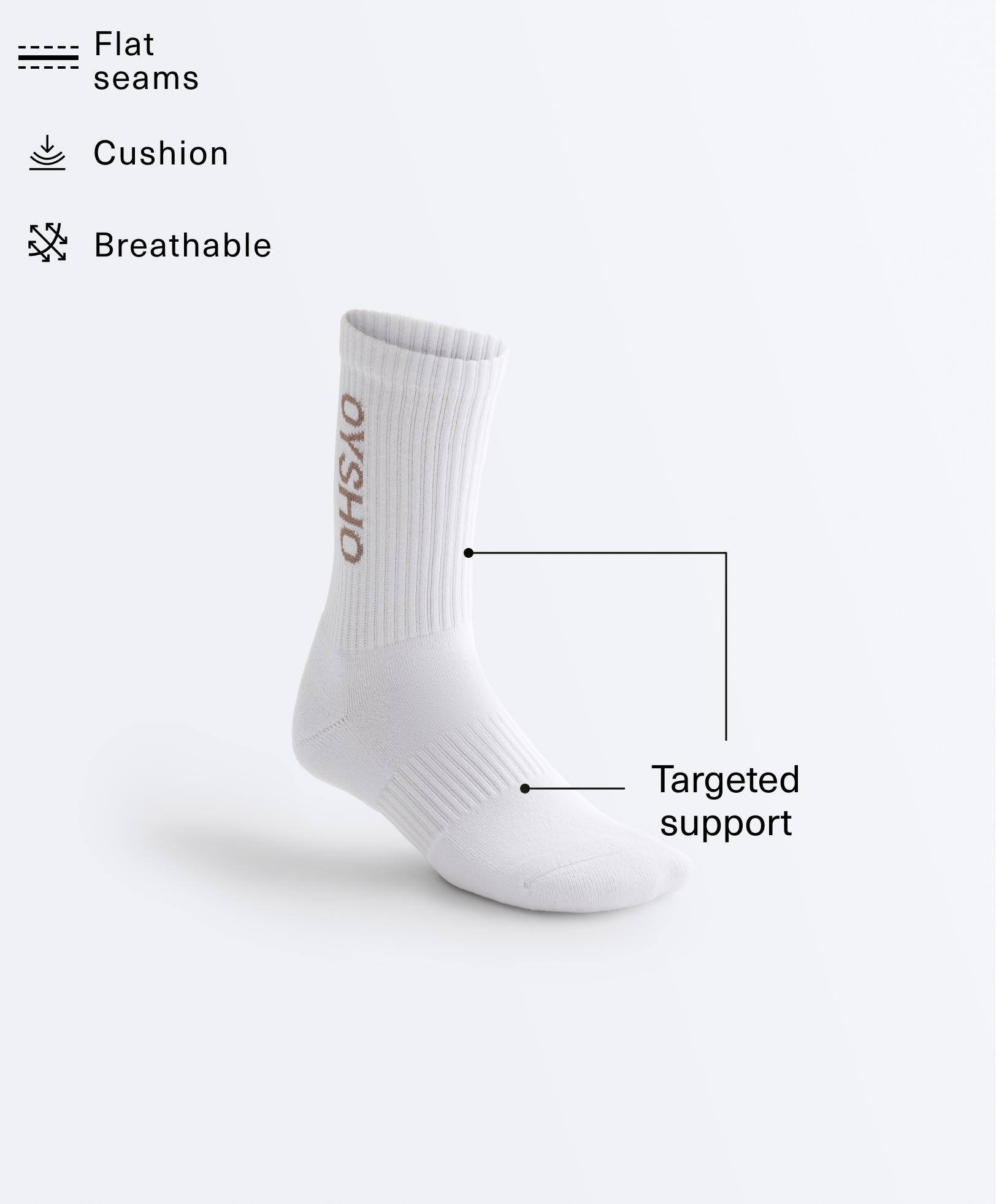 3 pairs of cotton blend classic socks — WHITE