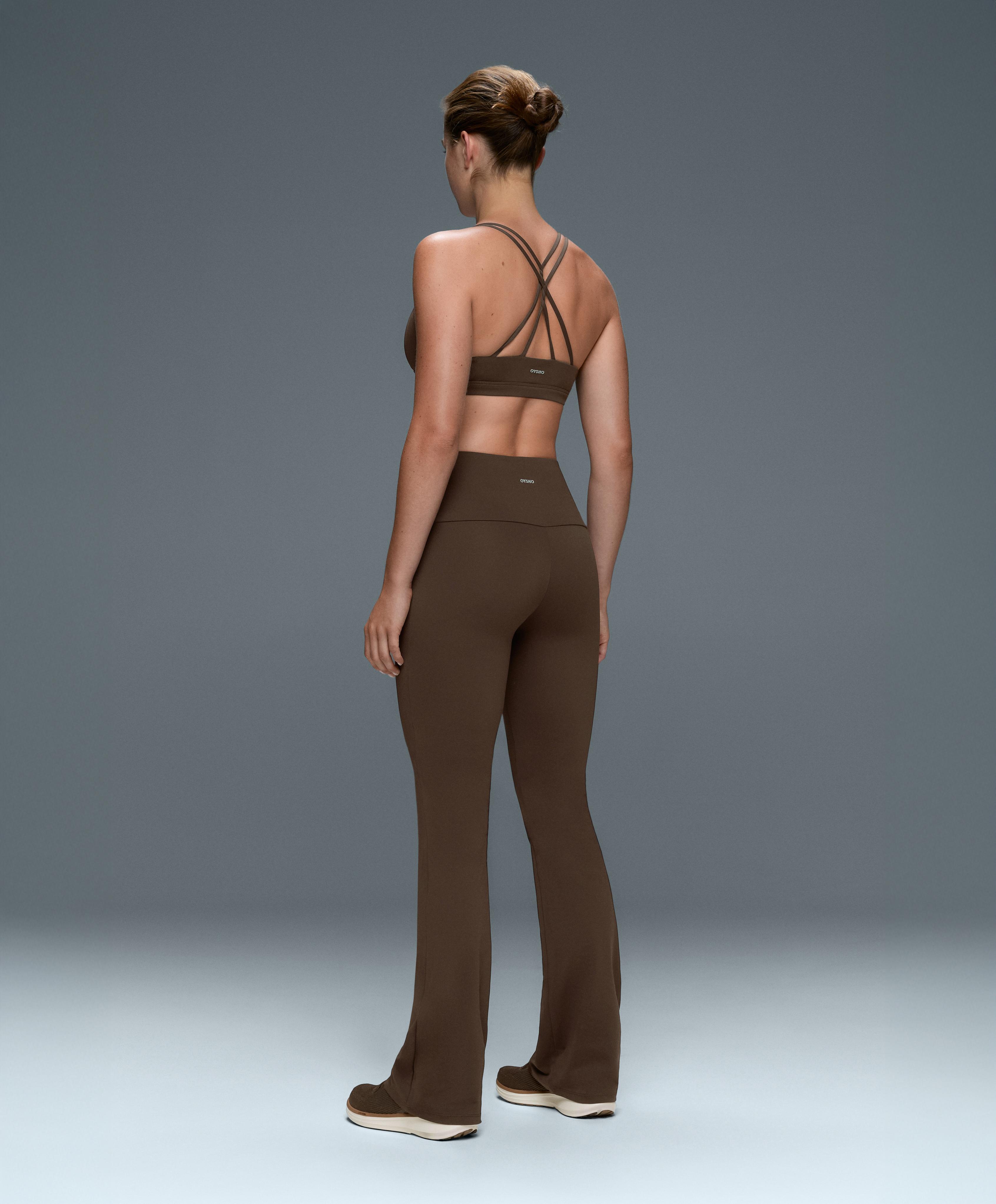 High-rise Comfortlux flare trousers — DARK BROWN