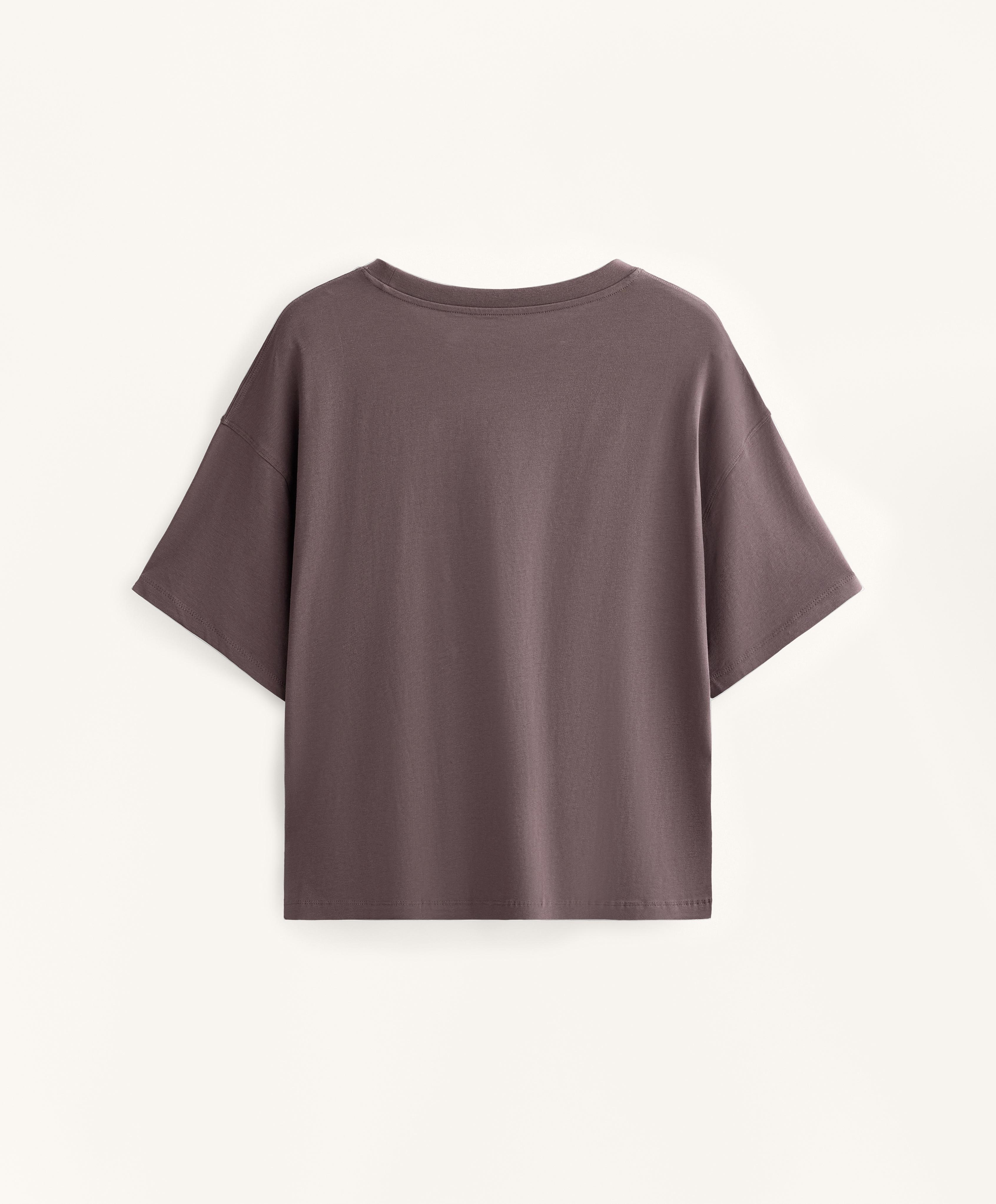 Boxy-T-Shirt mit kurzen Ärmeln aus Baumwollmischung Boxy-T-Shirt mit kurzen Ärmeln aus Baumwollmischung