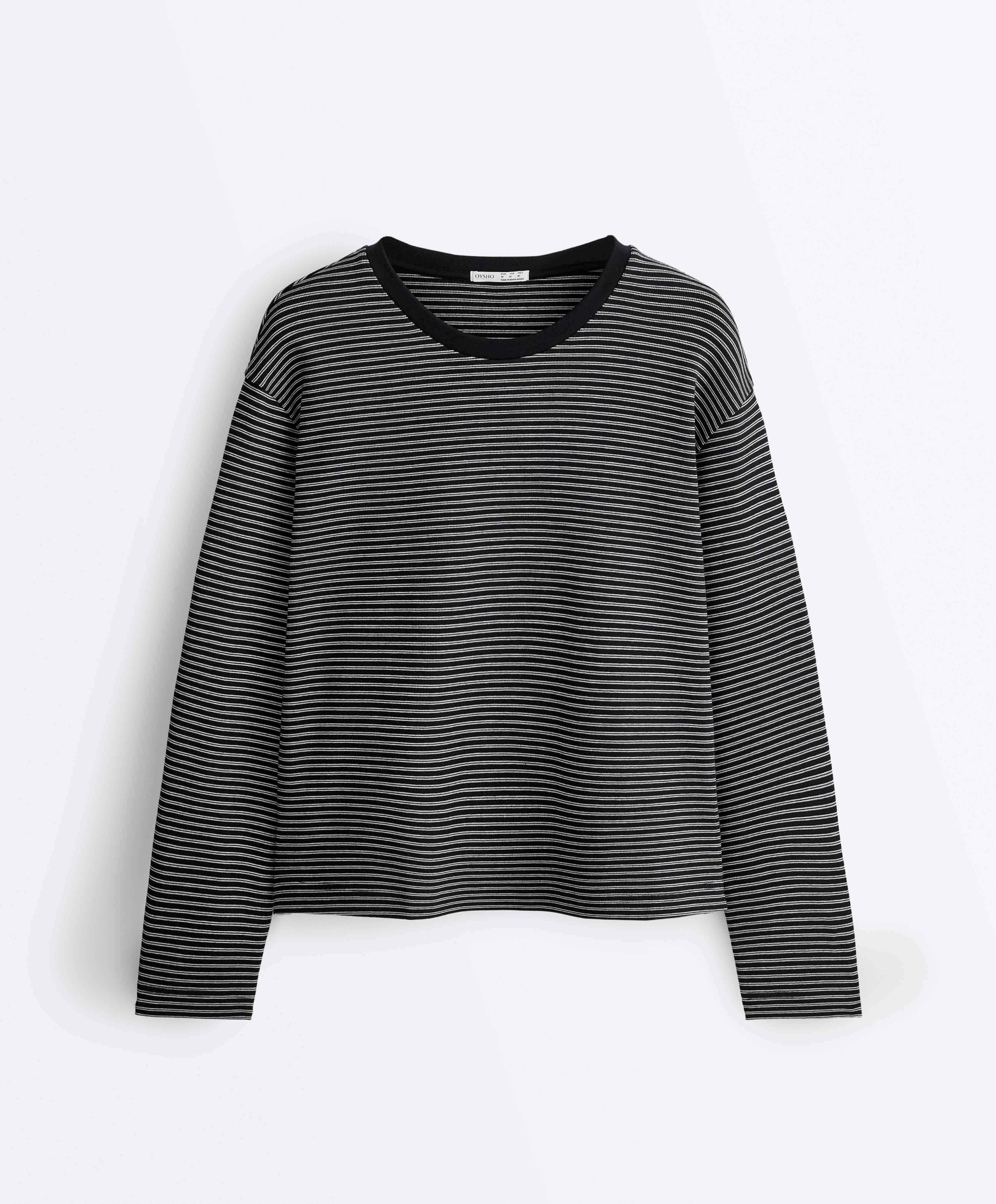 Double stripe cotton blend long sleeve T-shirt Double stripe cotton blend long sleeve T-shirt
