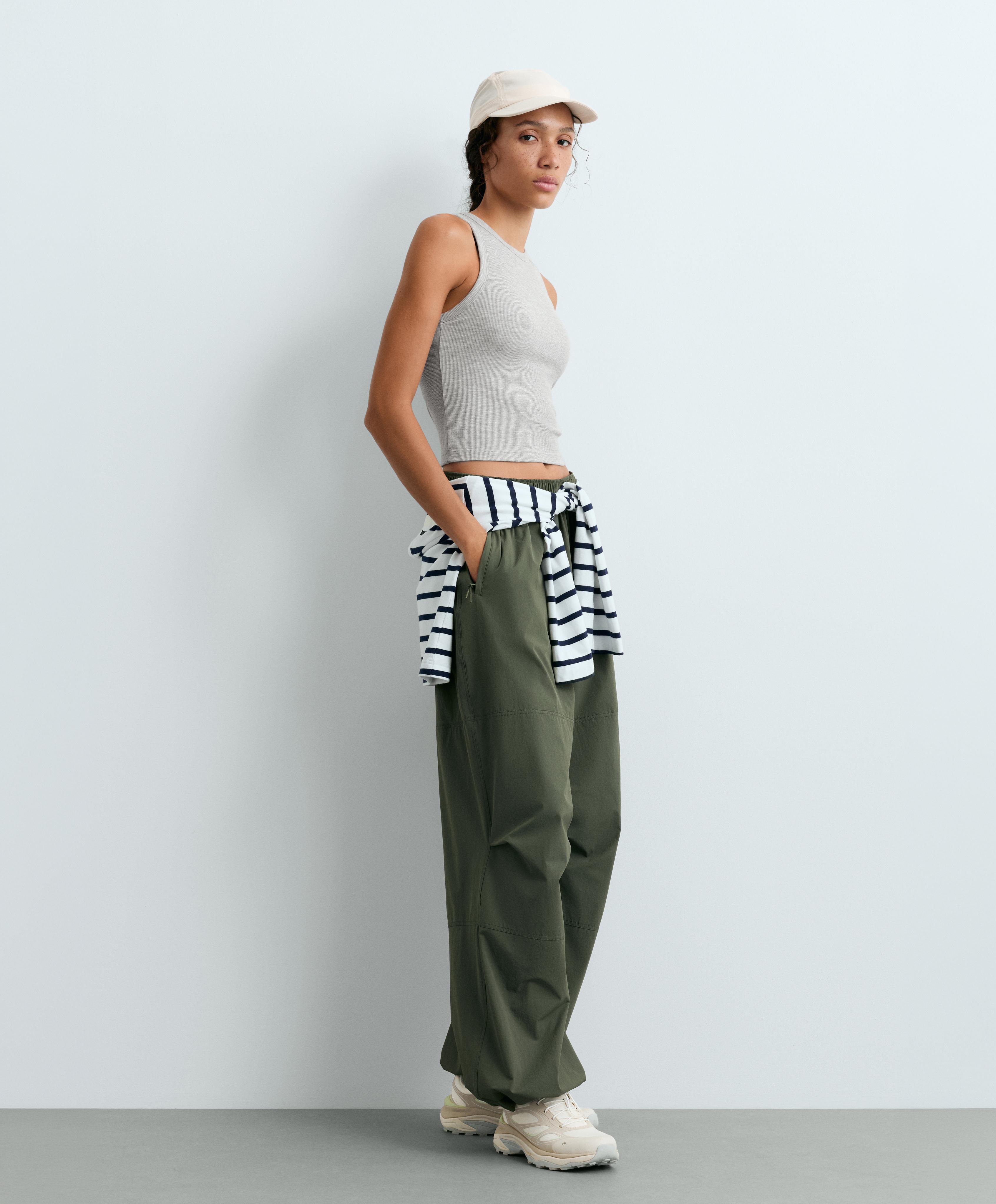 Rib modal blend long tank top — GREY MELANGE