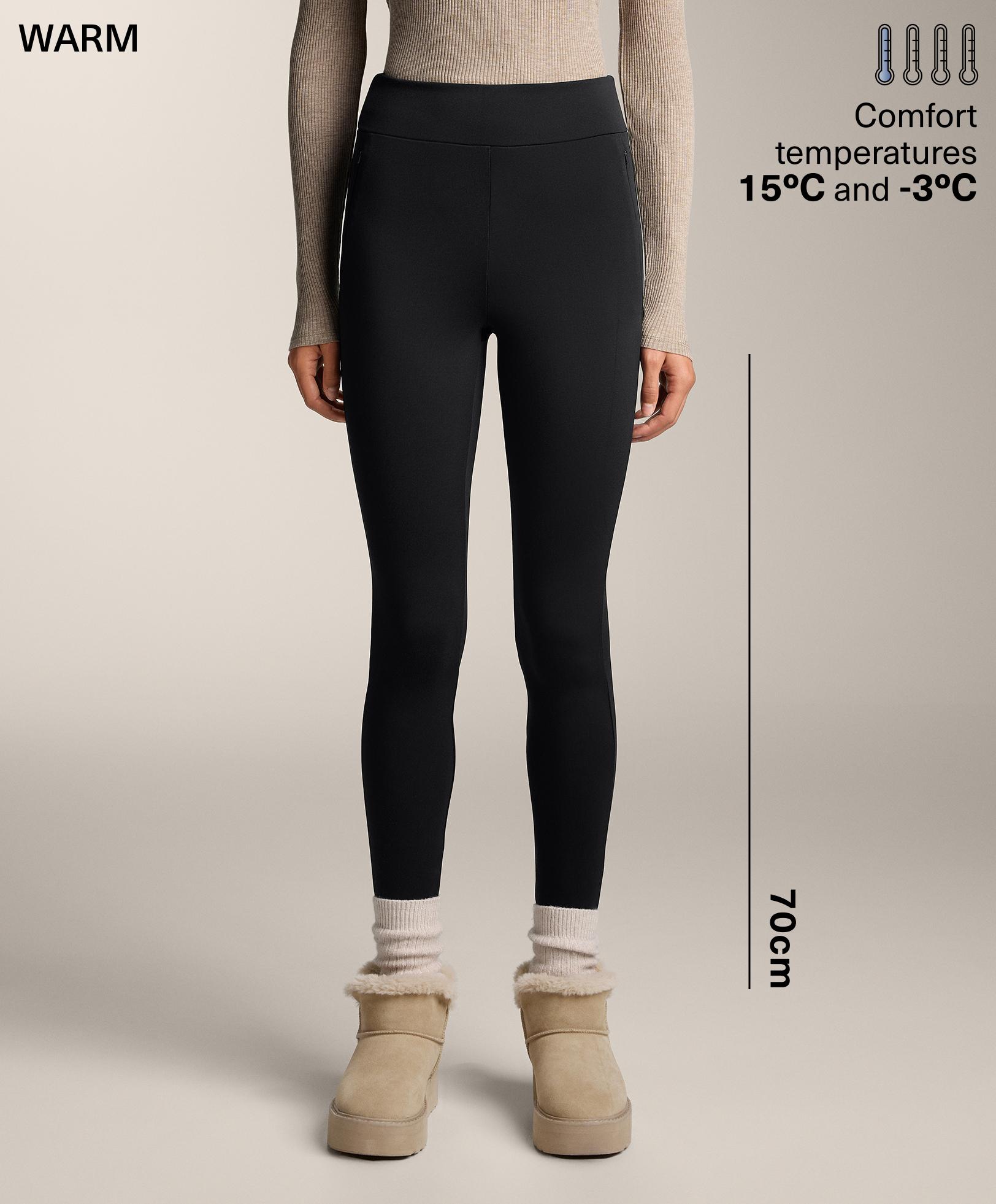 Warm 70cm high-rise ankle-length leggings