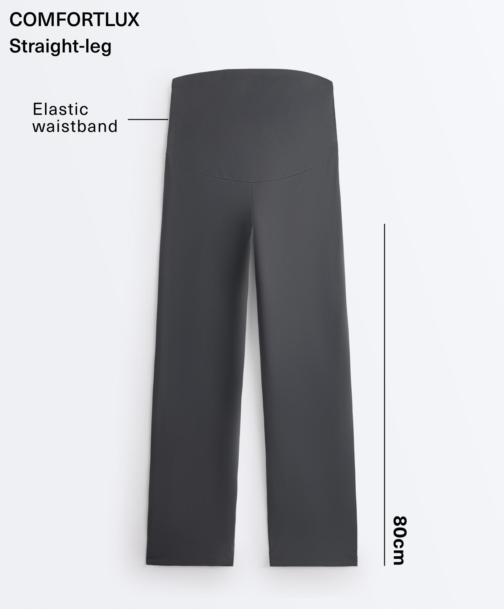 Comfortlux maternity straight-leg trousers — ASPHALT