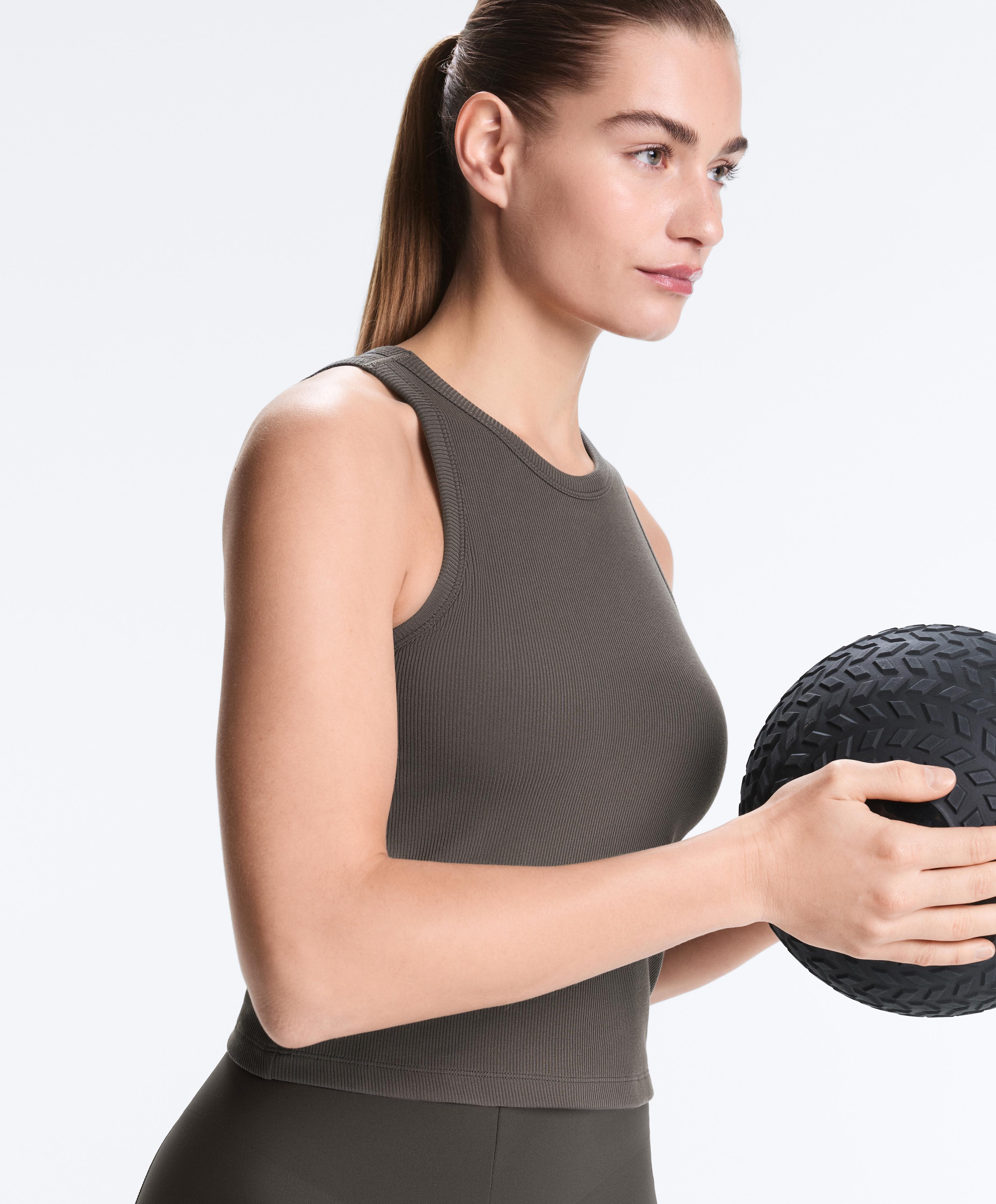 Rib modal blend long tank top