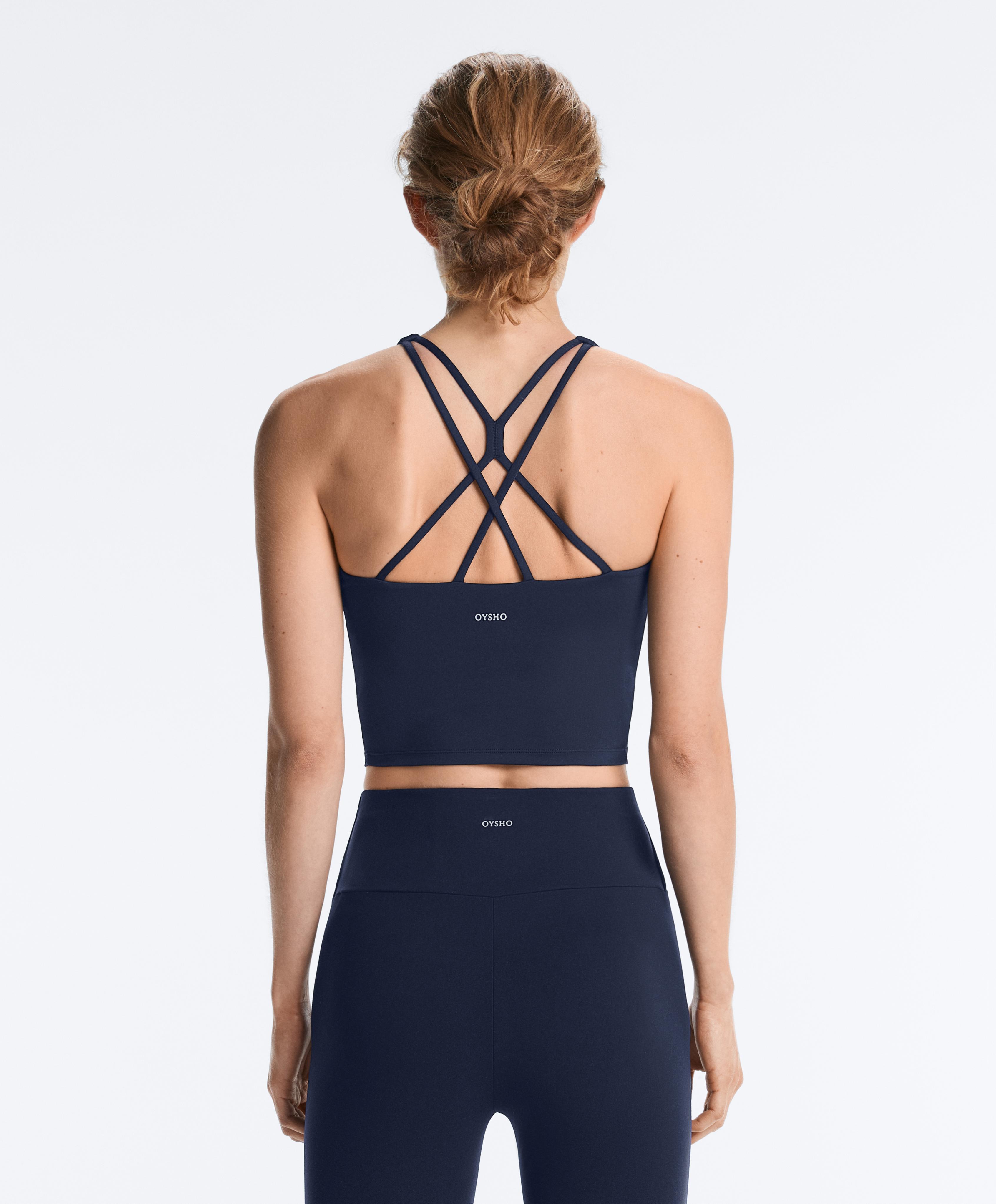 Comfortlux strappy tank top with cups — NAVY BLUE