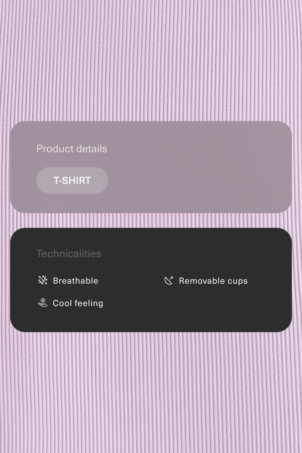 Rib modal blend short sleeve tank top with curling detail — LILAC