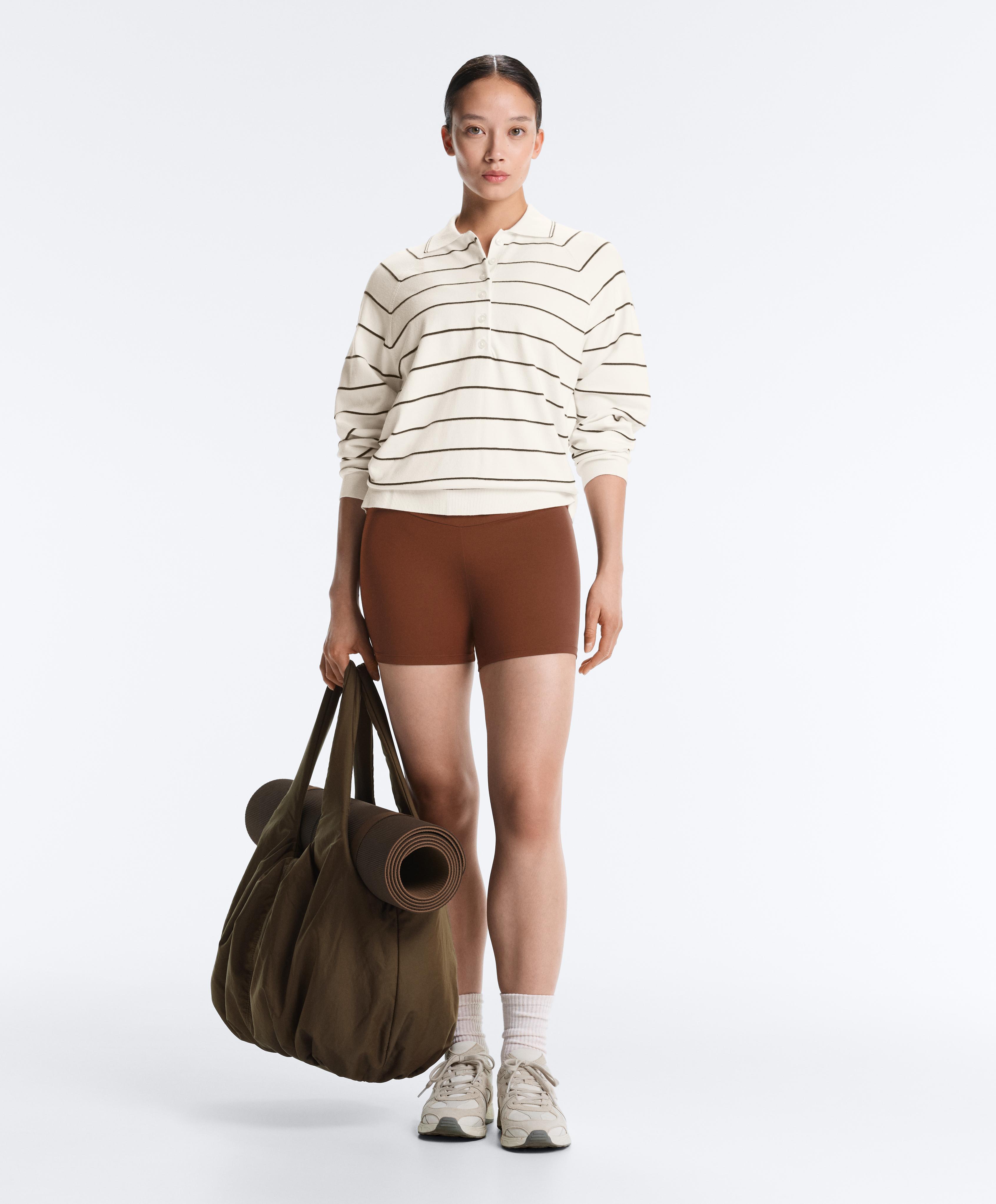 Comfortlux high-waisted 10cm hot pants — COFFEE