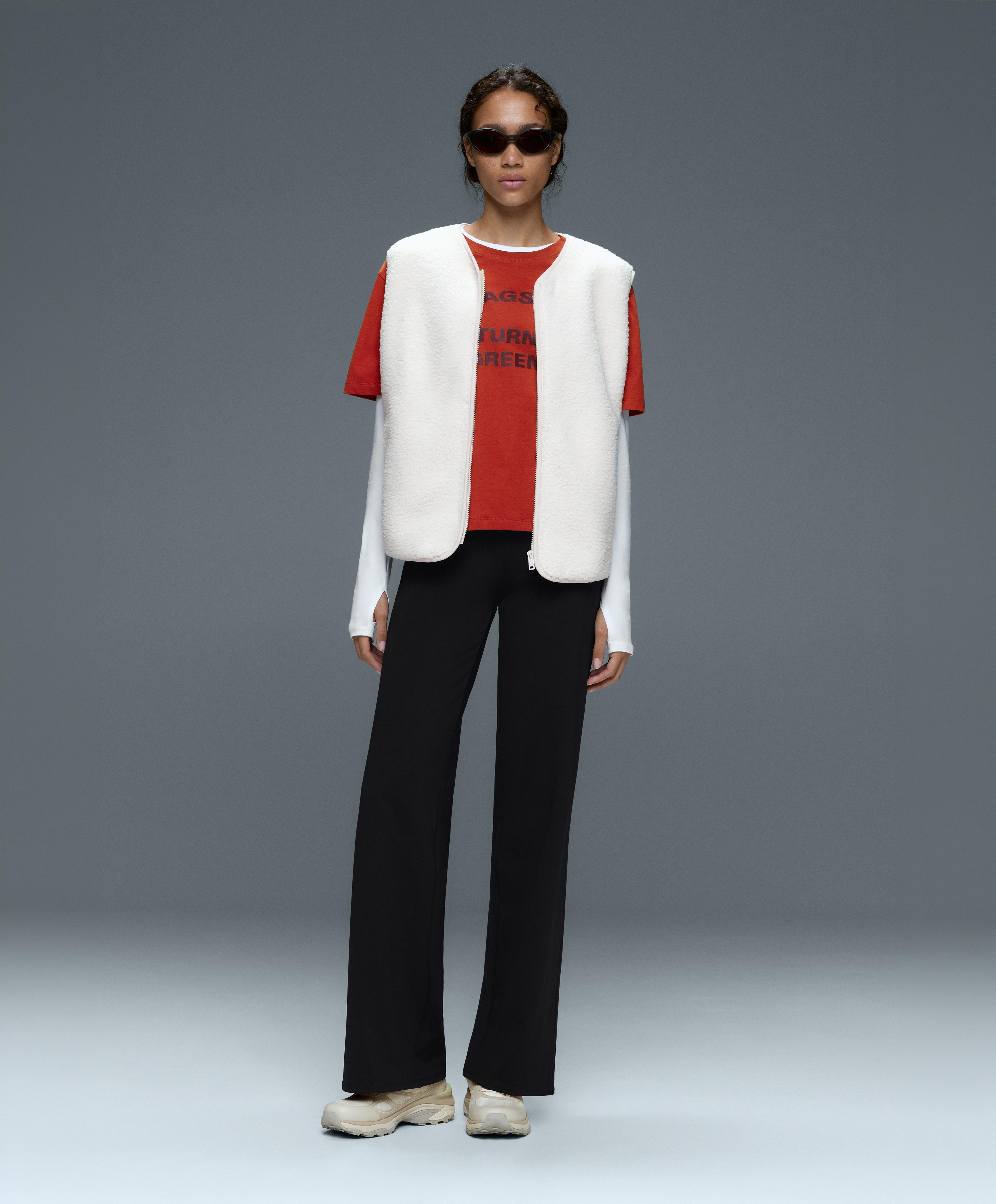 High-rise Comfortlux straight-leg trousers — BLACK