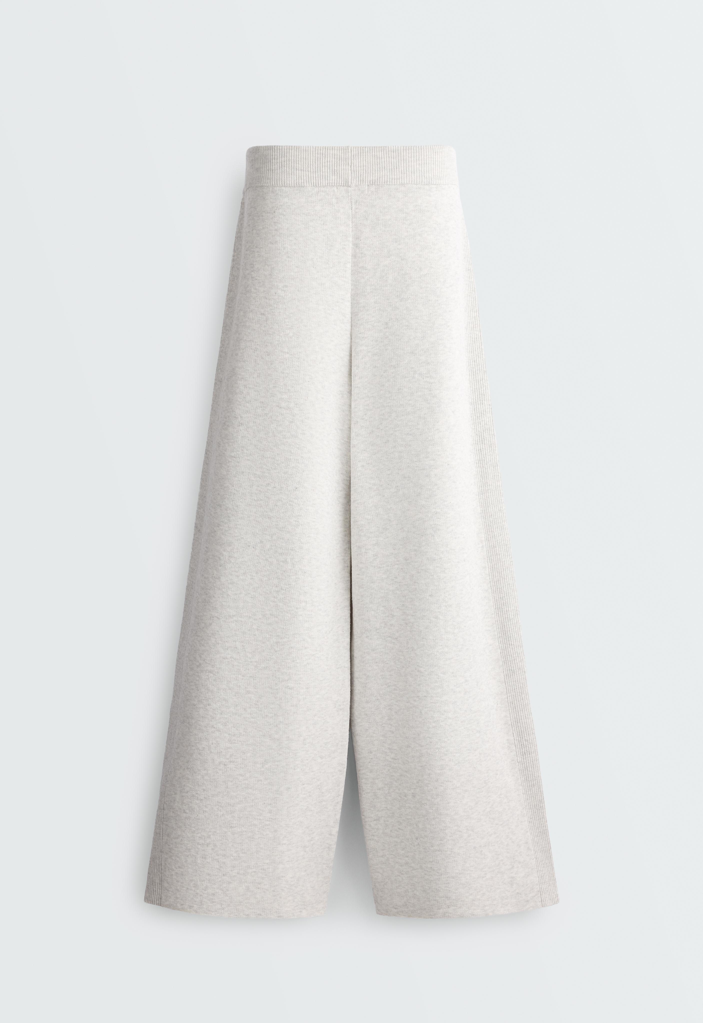 Wide-leg straight trousers with side rib — ICE                  