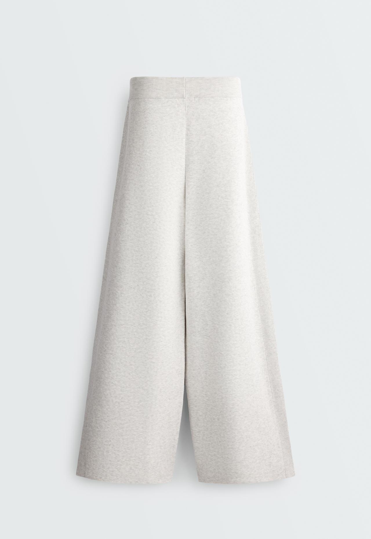 Straight-leg knit trousers with Rib side detail — ICE                  