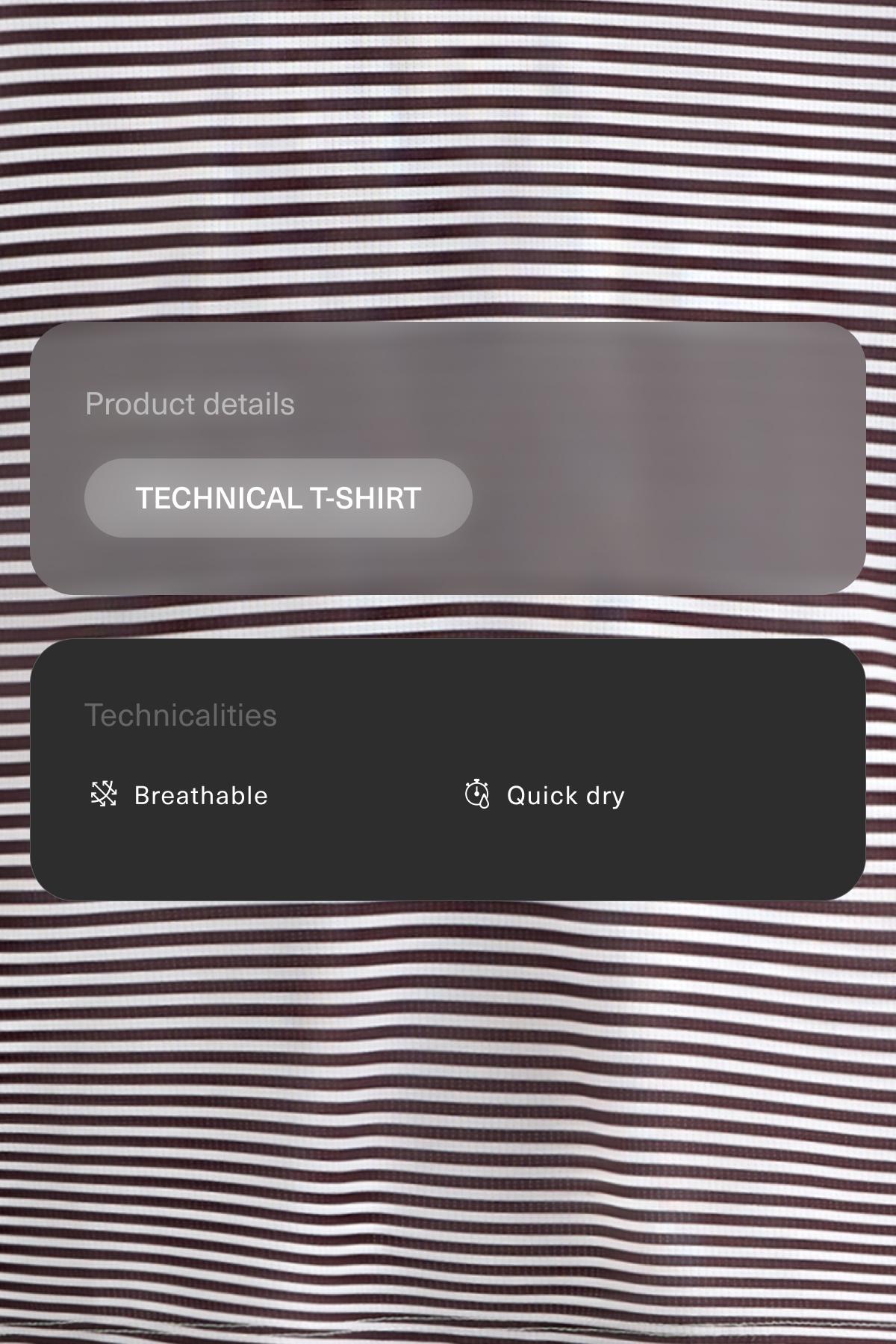 Striped long-sleeved technical T-shirt — BROWN