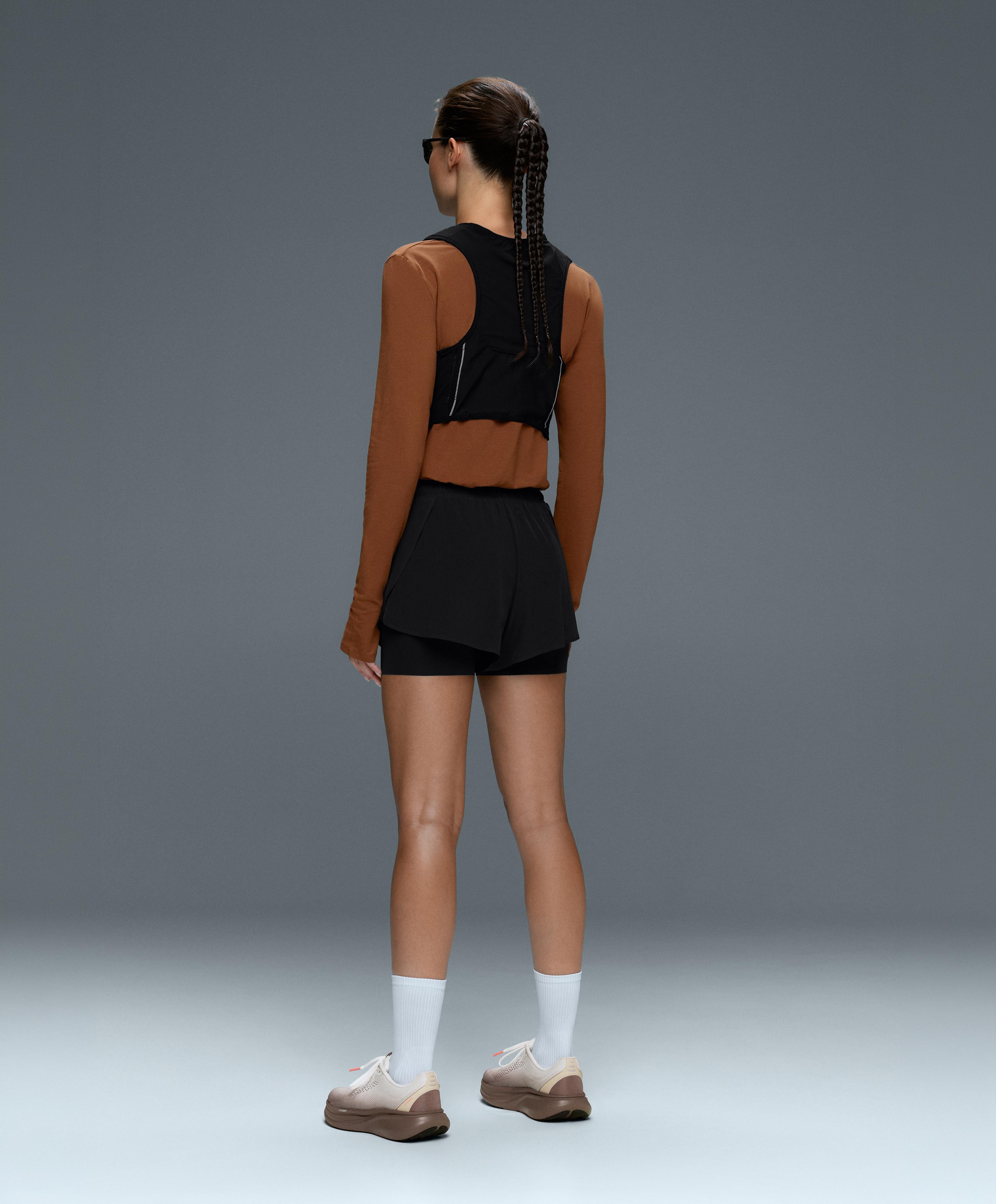 Light Touch 2-in-1 mid-rise shorts — BLACK