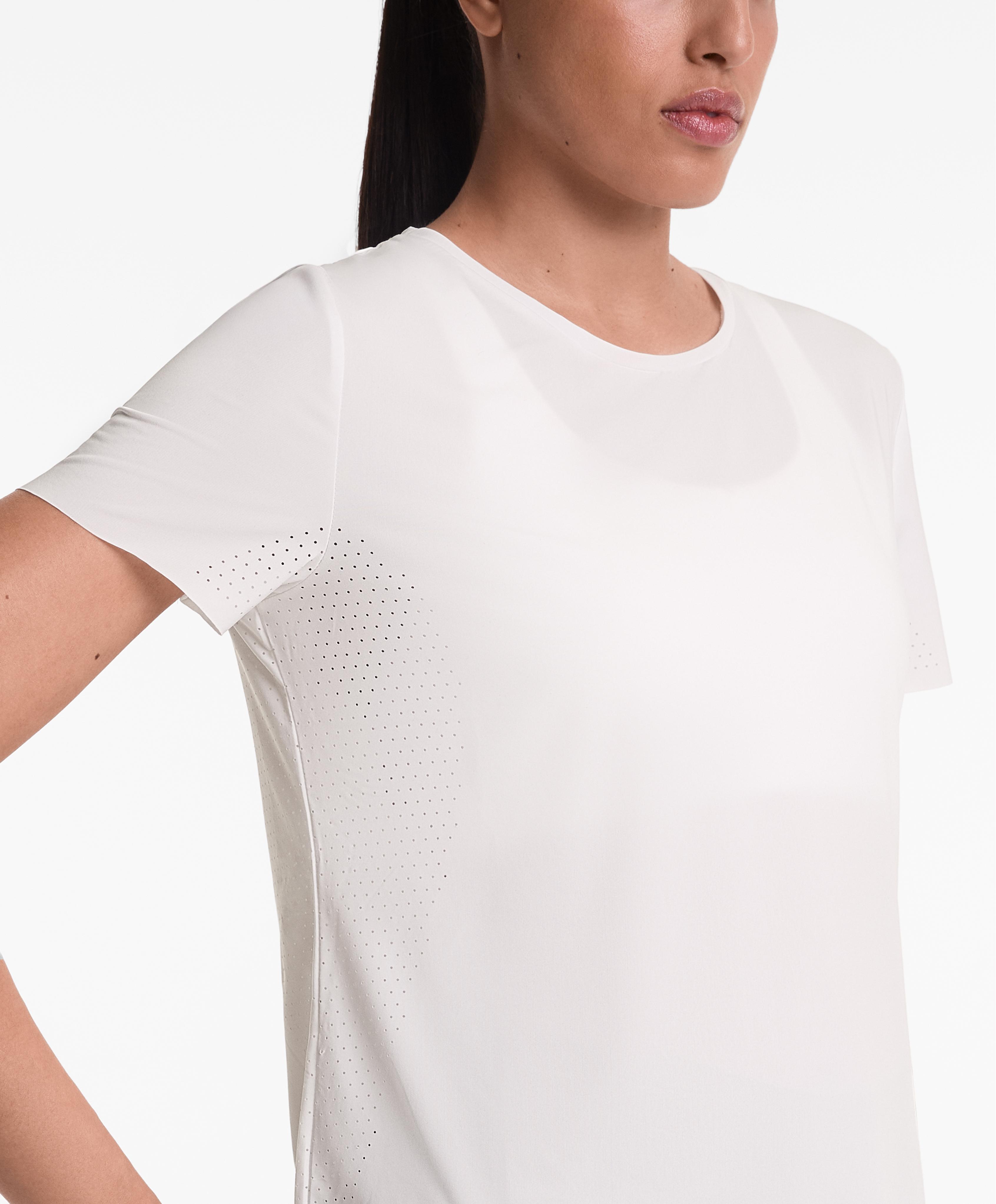 Oysho Running Club fitted short-sleeved technical T-shirt — WHITE