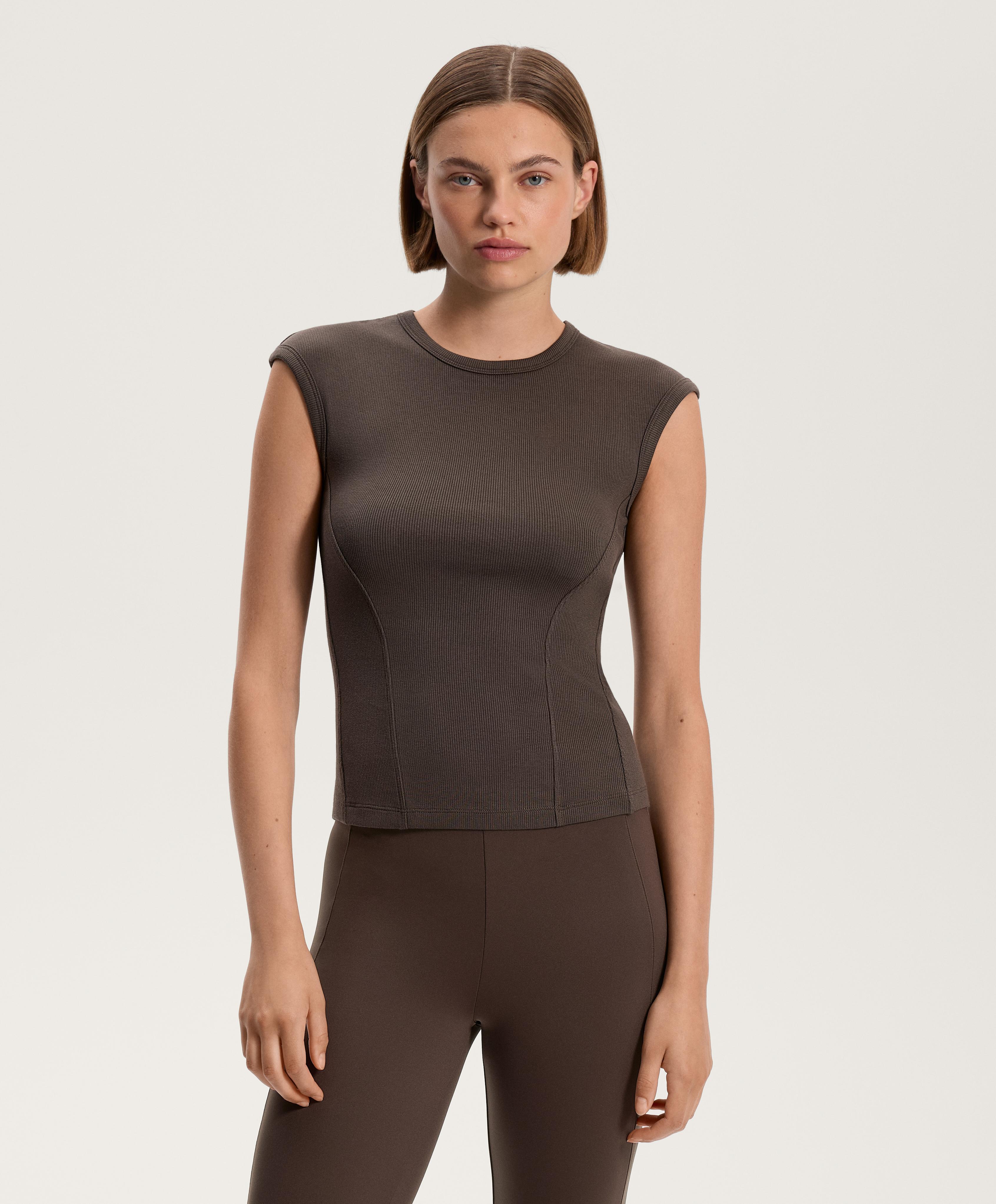 Short sleeve rib T-shirt with cotton and modal Short sleeve rib T-shirt with cotton and modal