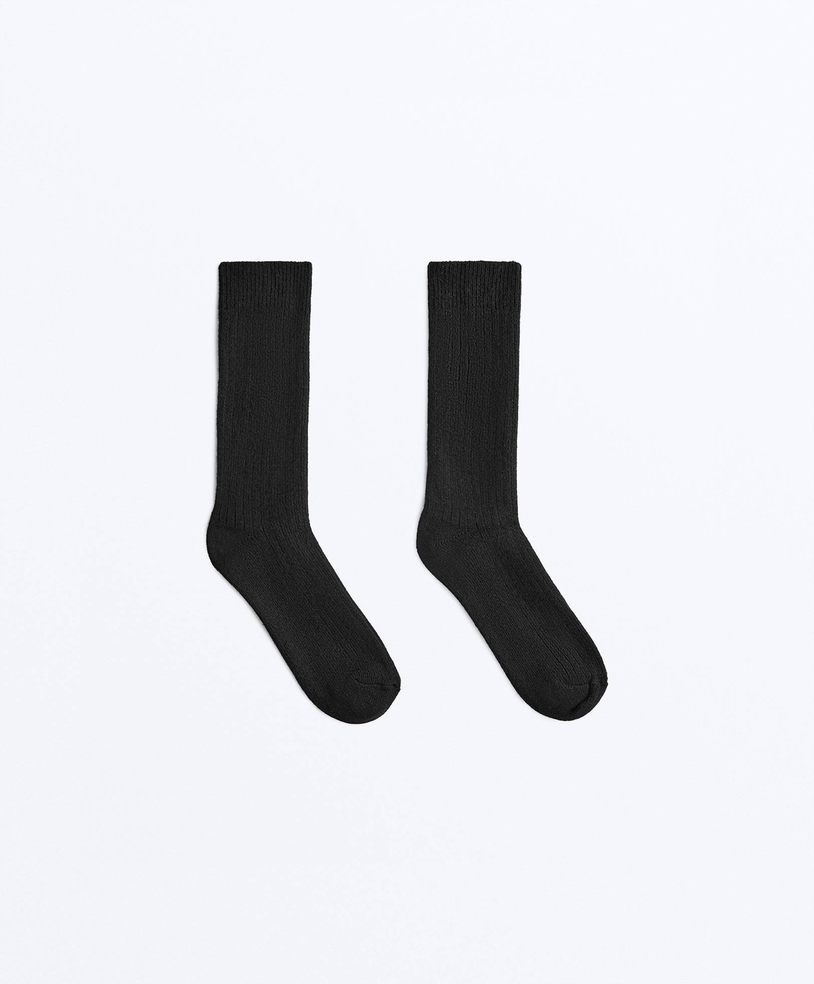 Modal blend classic socks with 13% cashmere — CHOCOLATE      