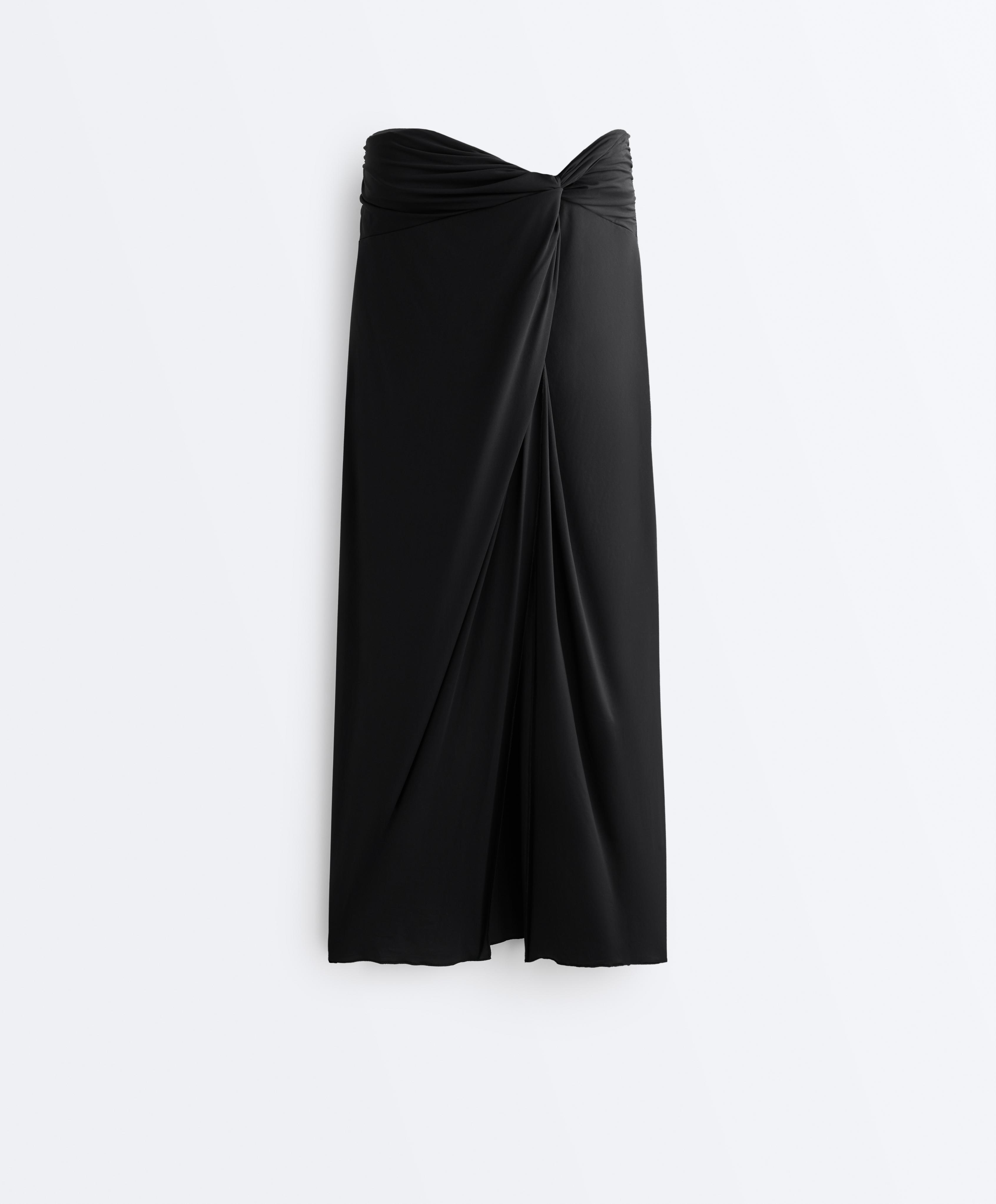 Wrap skirt — BLACK