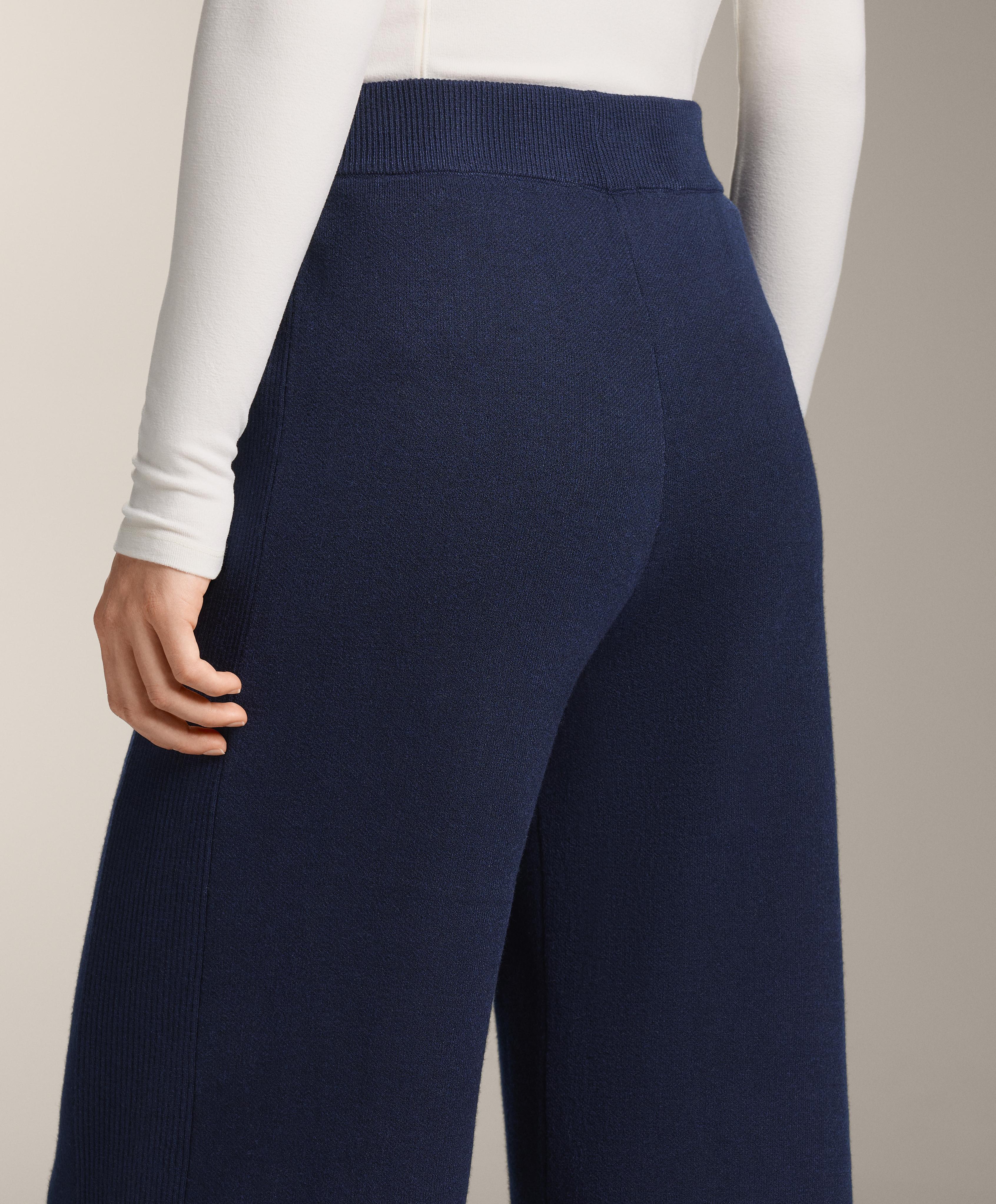 Straight-leg knit trousers with side rib - Sale Straight-leg knit trousers with side rib - Sale