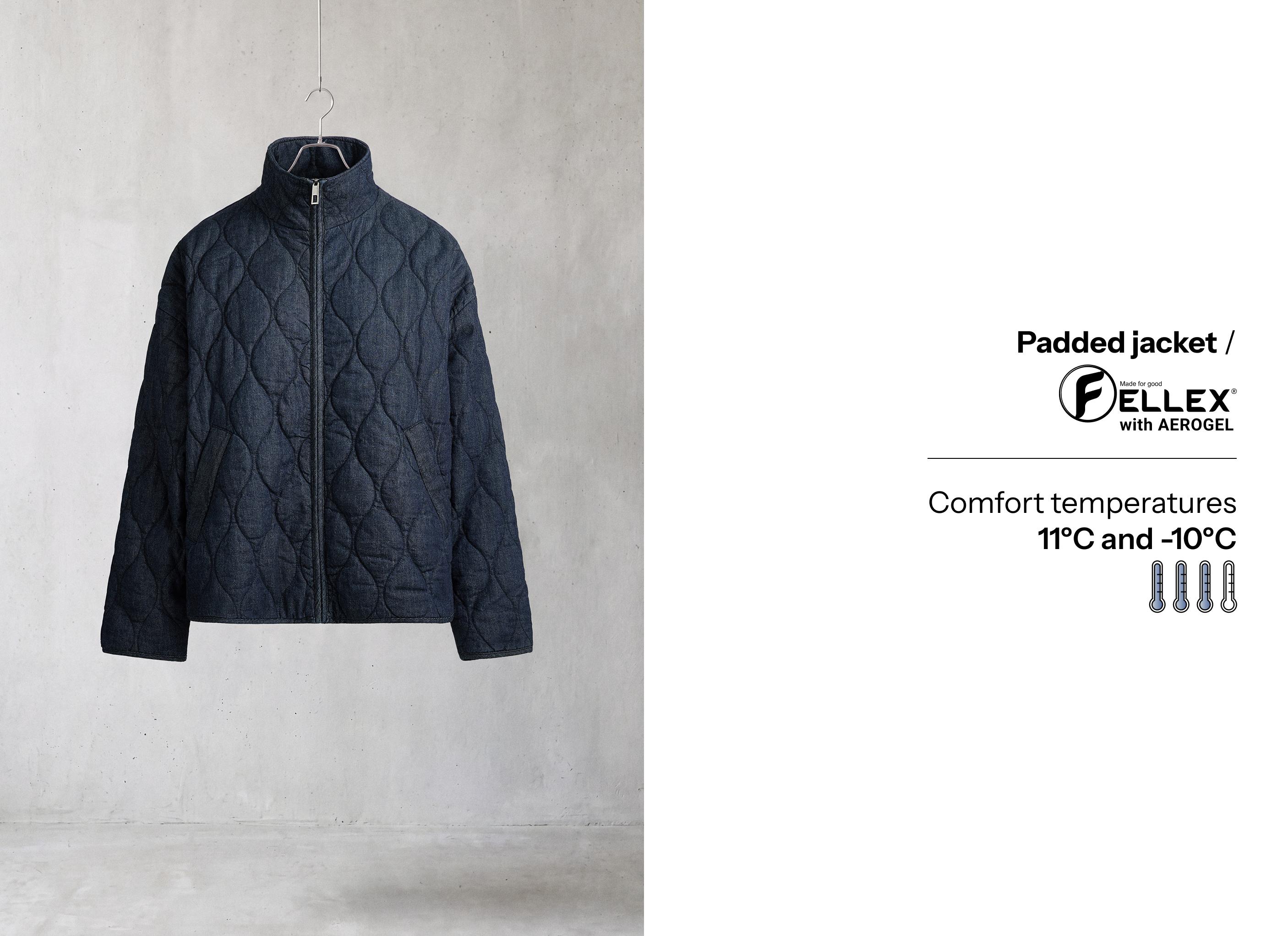 Chaqueta acolchada FELLEX® con AEROGEL boxy efecto denim